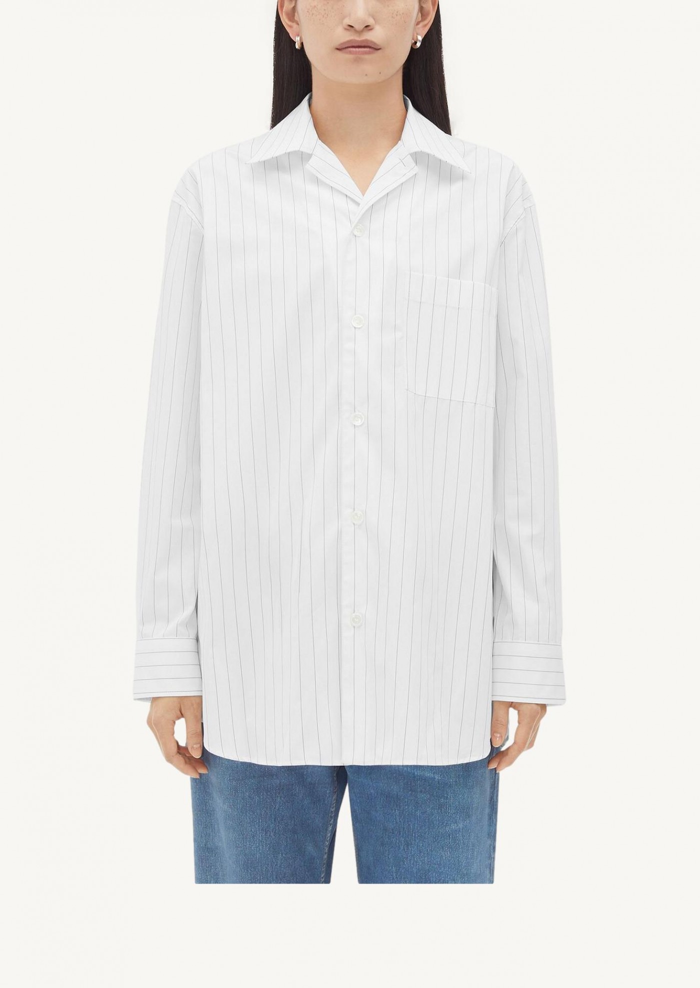 Pinstriped cotton shirt