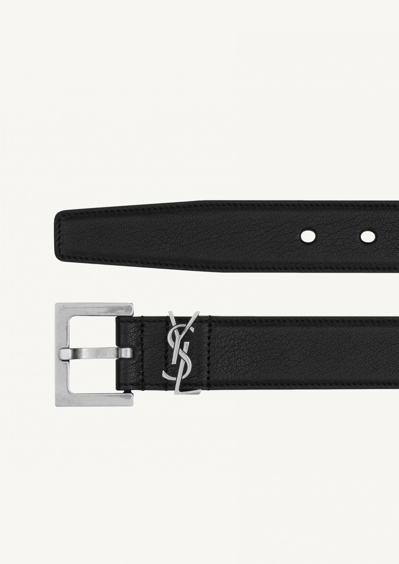 Cassandra belt with square buckle in smooth leather