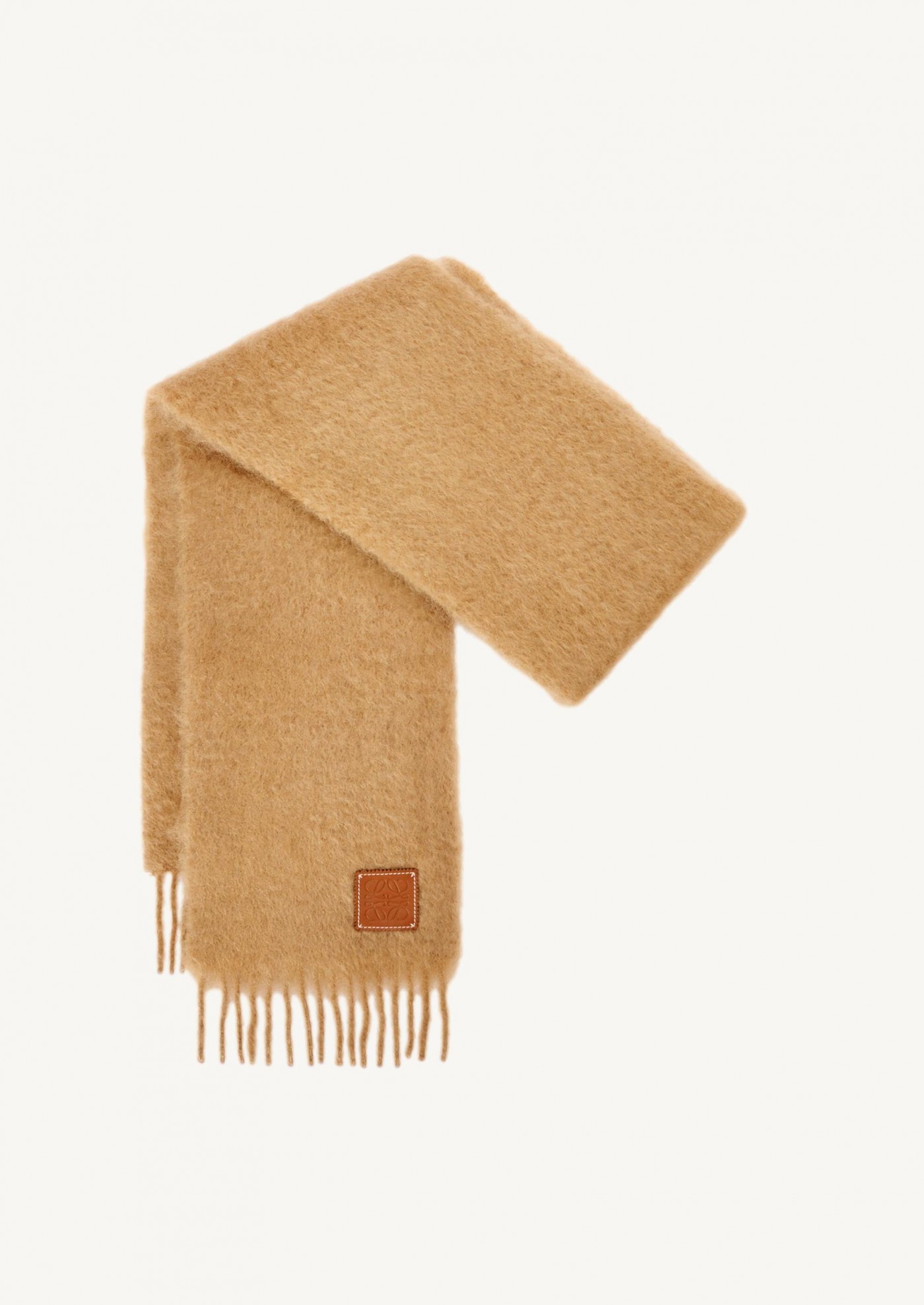 Scarf in mohair and wool camel
