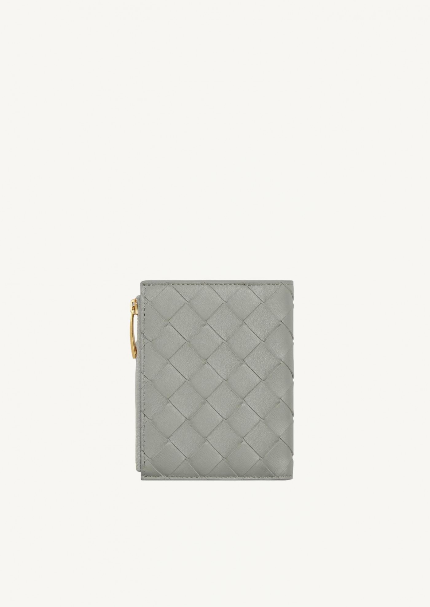 Small Intrecciato Bi-Fold Zip Wallet Agate