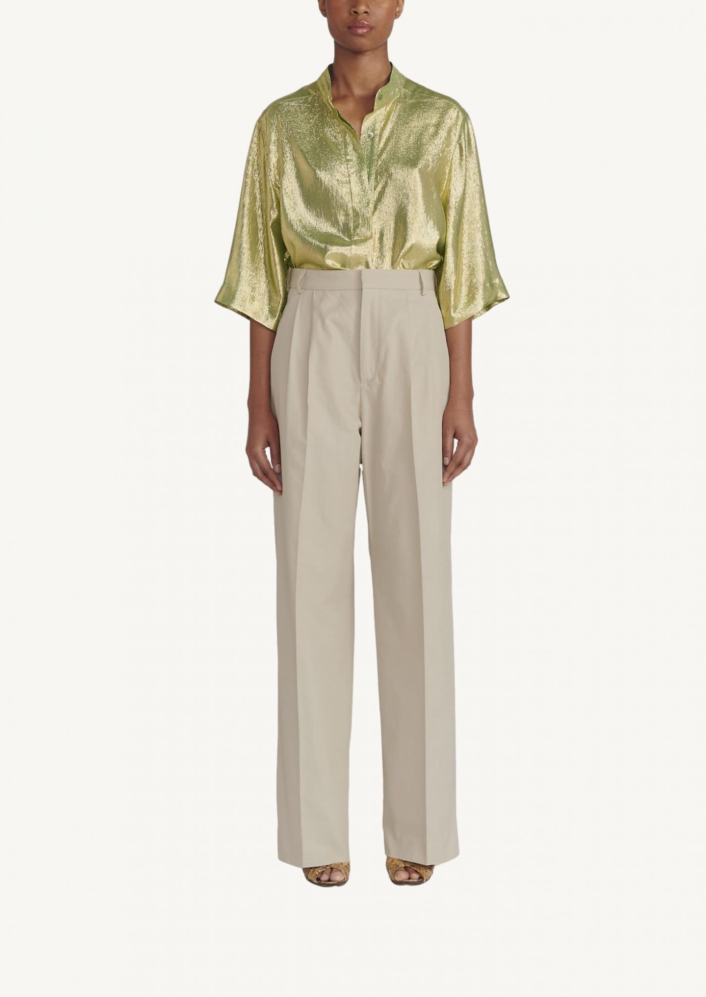 Pamplemousse pleated trousers nude