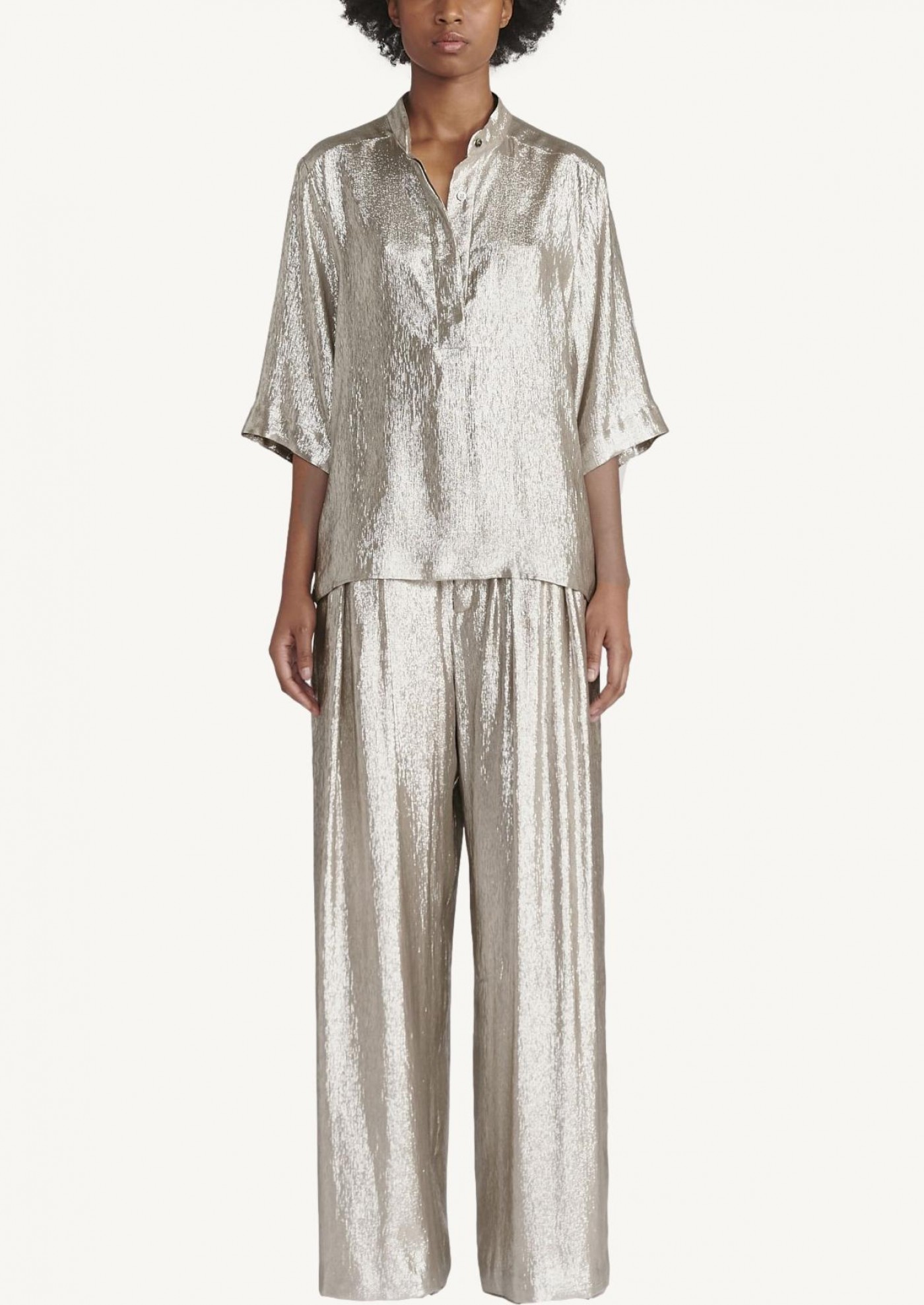 Lurex coconut trousers silver