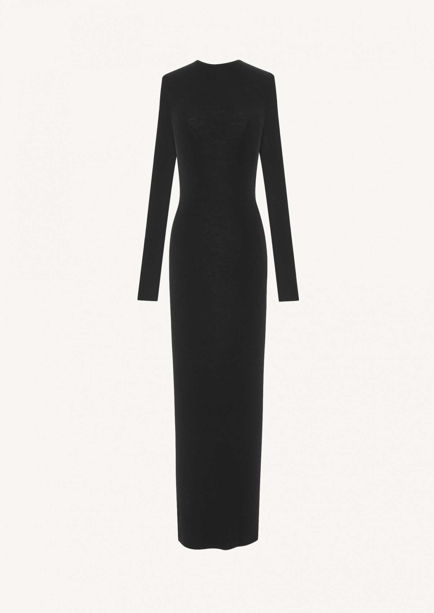 Dress with bare back in cashmere, wool and silk