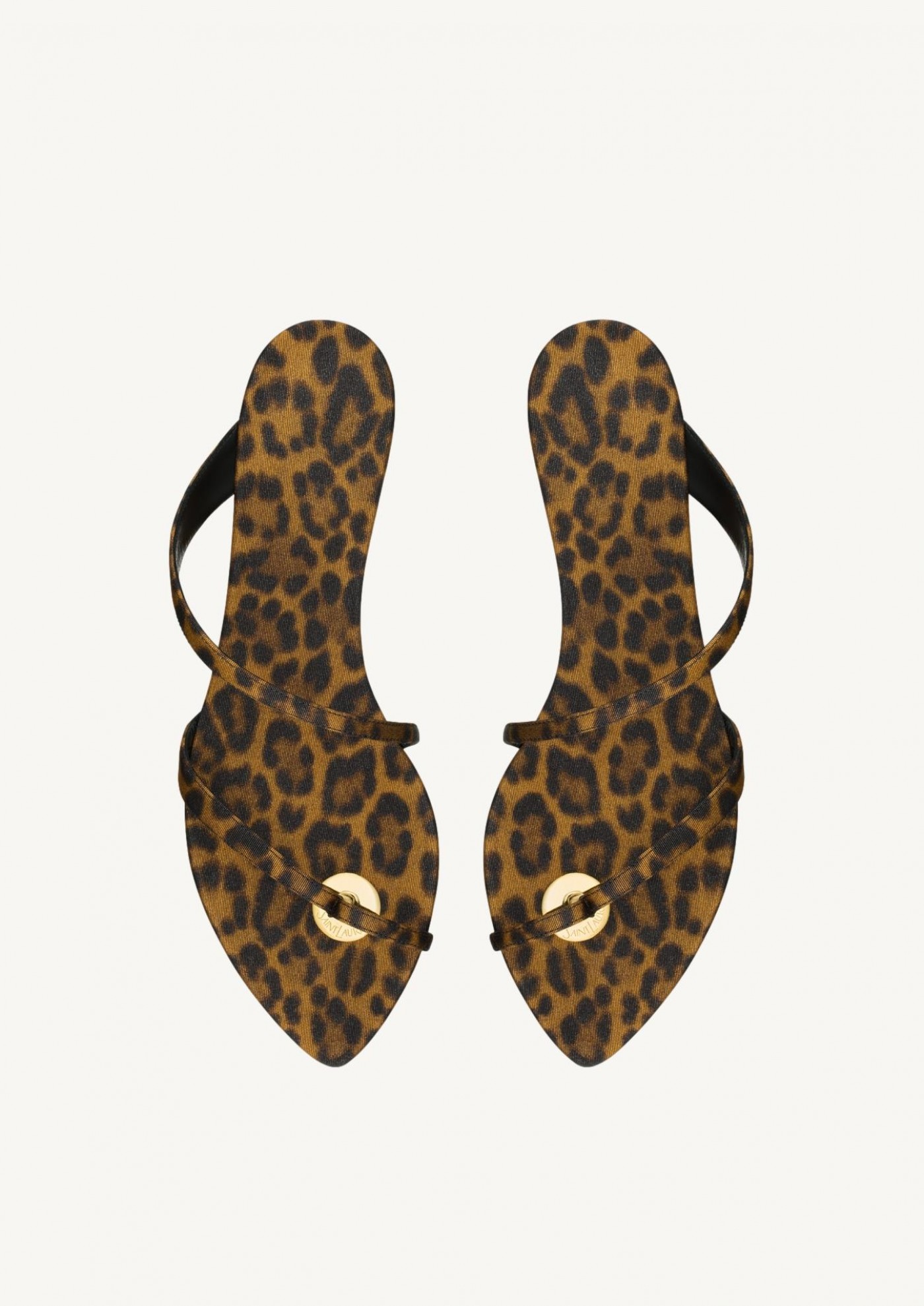 Tanger sandales en gros-grain léopard