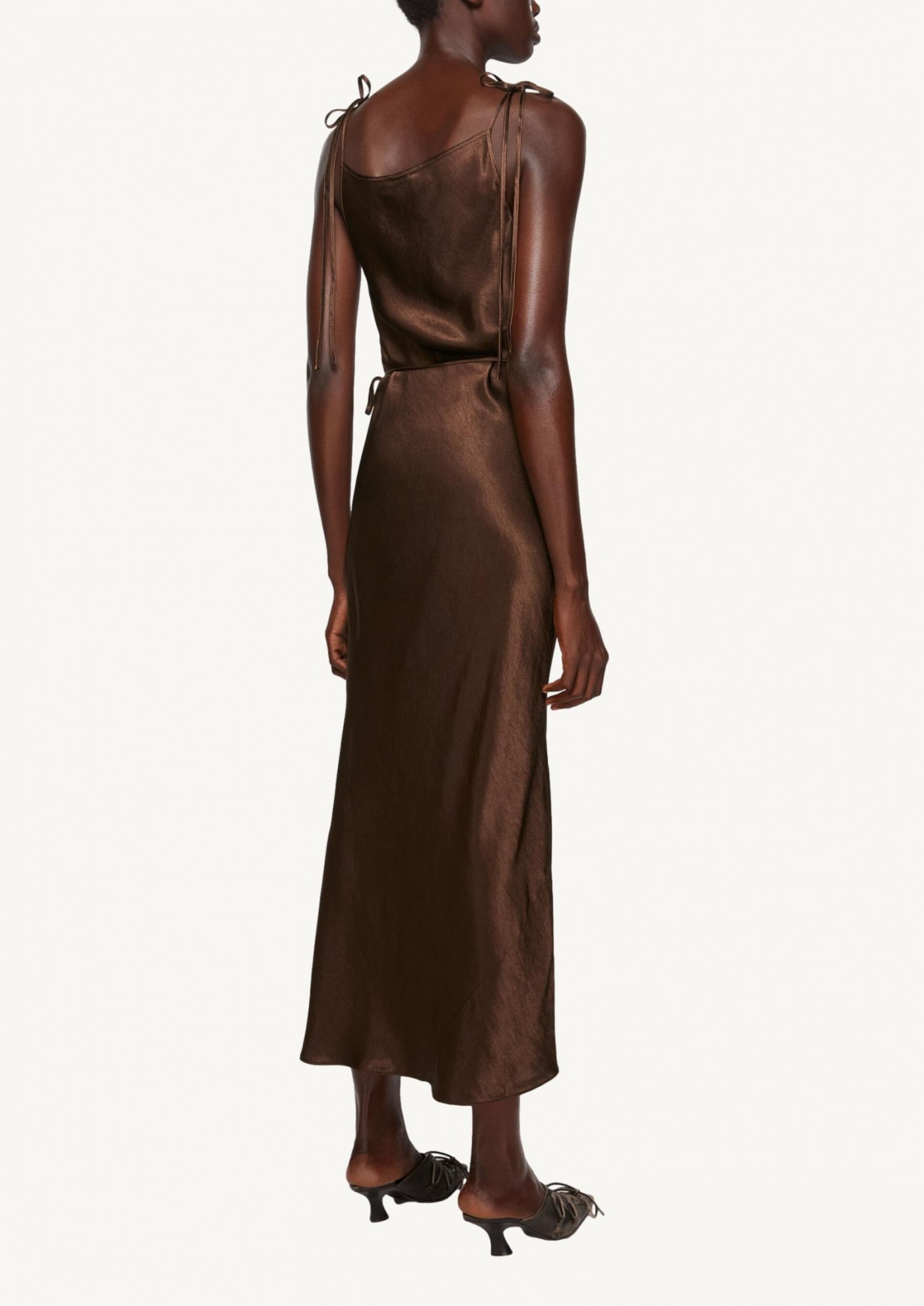 Chocolate brown satin dress