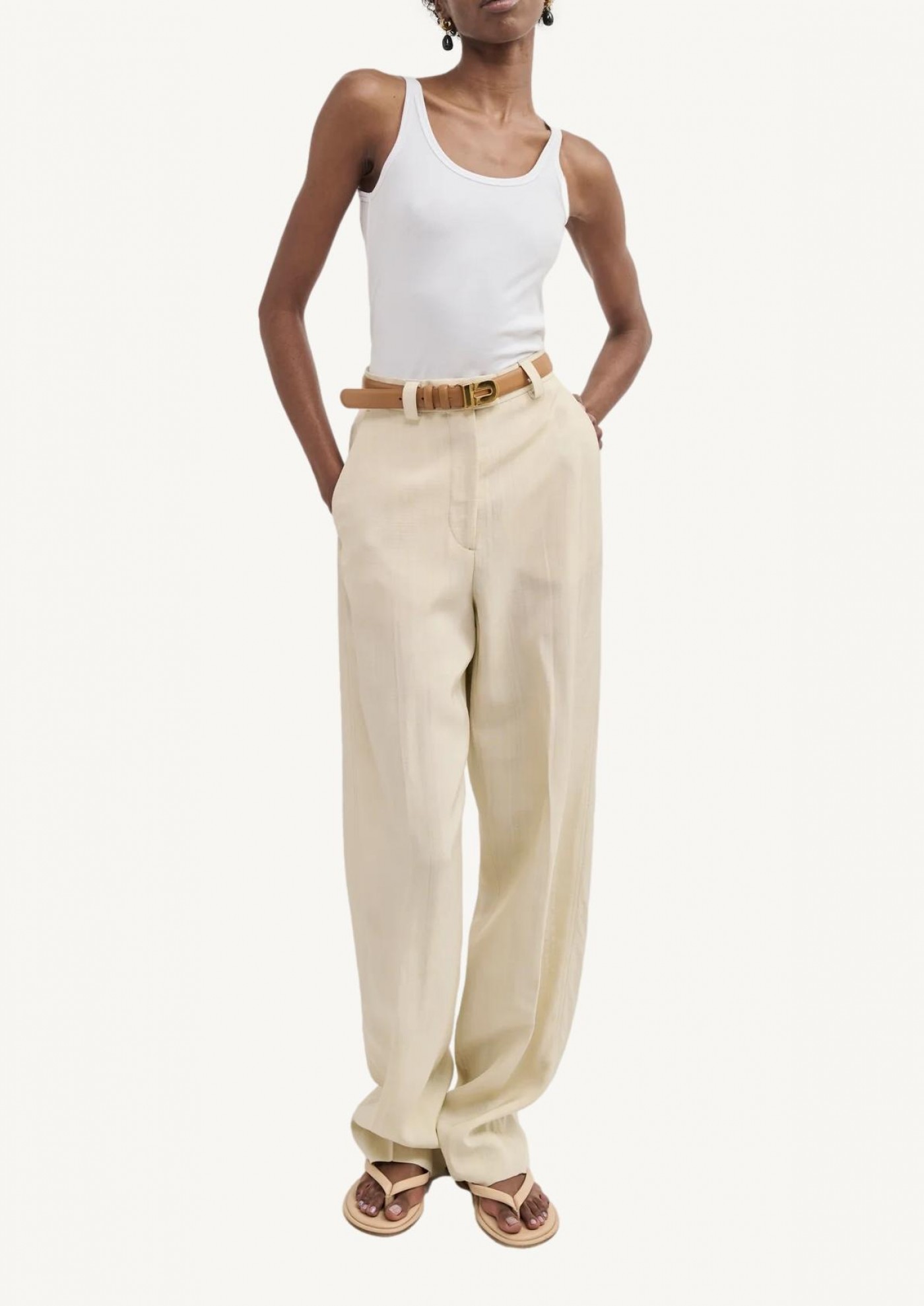 Tailored flat front trousers