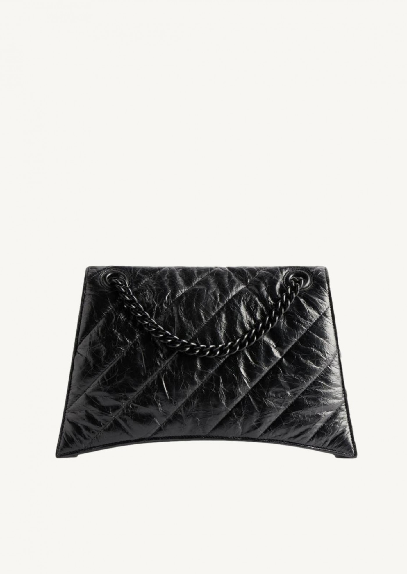 Women's crush medium chain bag quilted in black