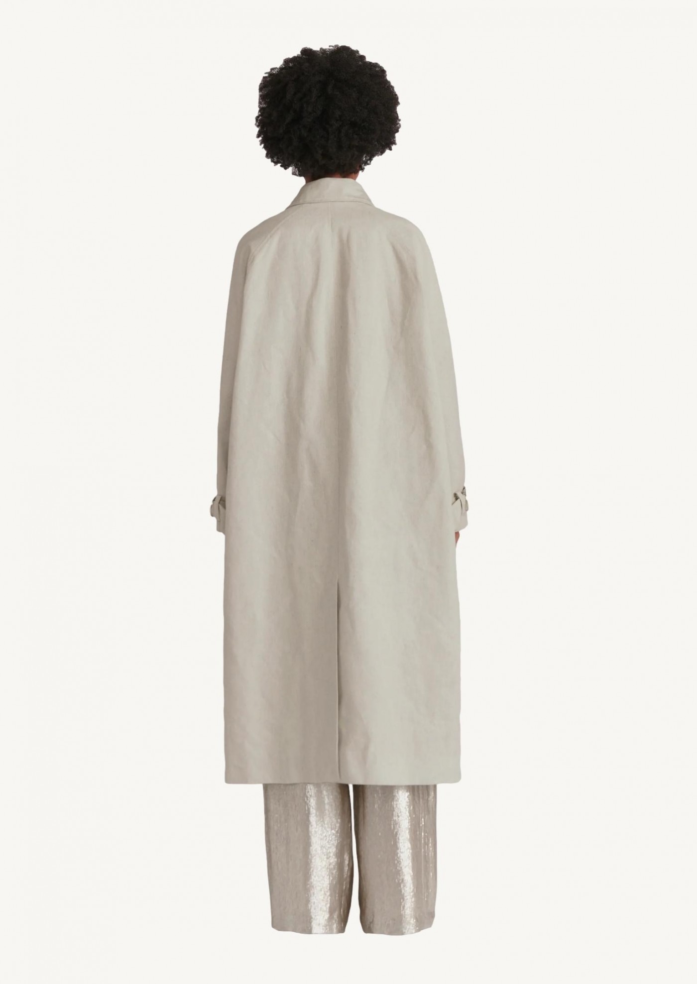 Water-repellent recycled cotton trench coat