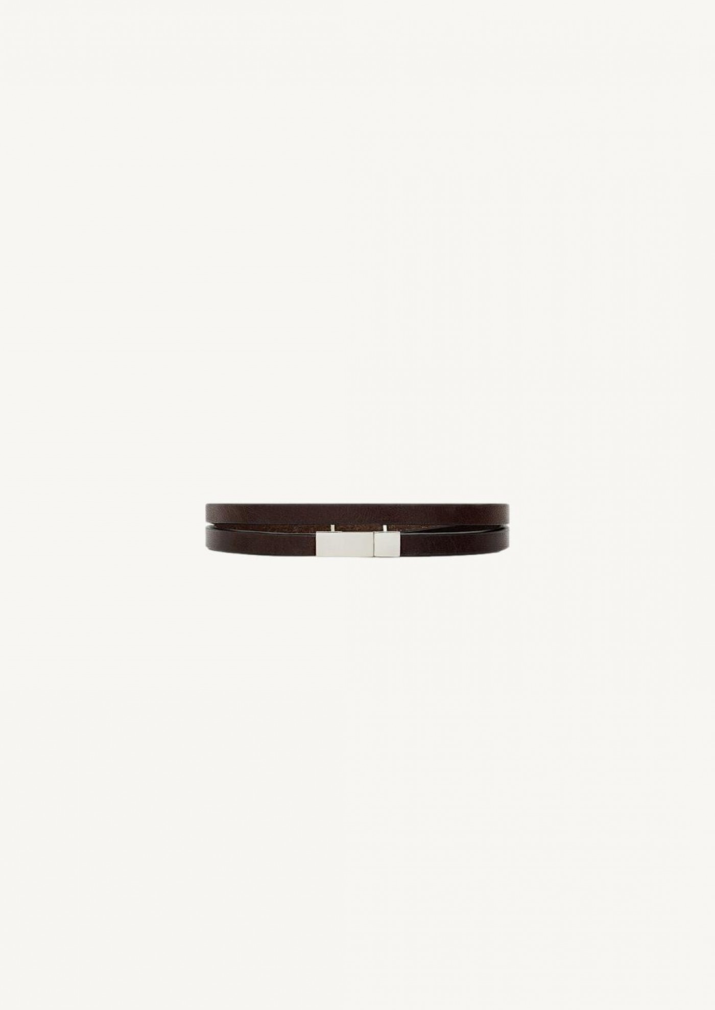 Cassandre bracelet double tour en cuir marron