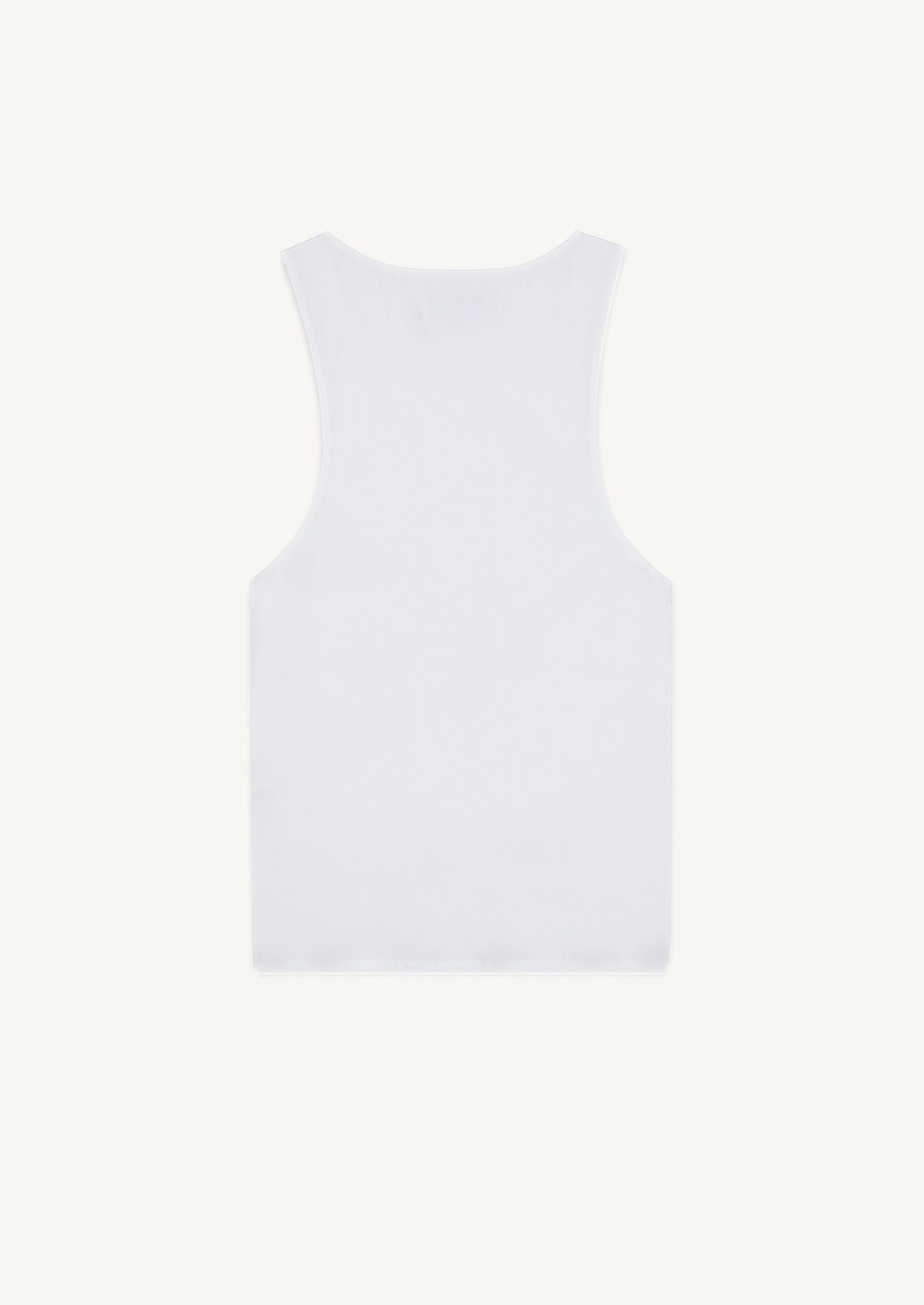 Henley tank in cotton poplin white