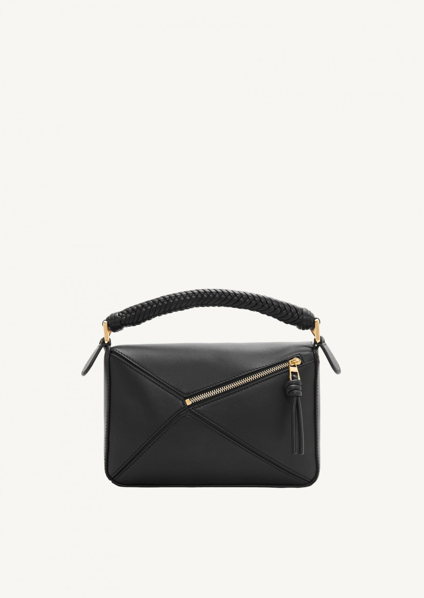 Small Puzzle bag in mellow calfskin handle black