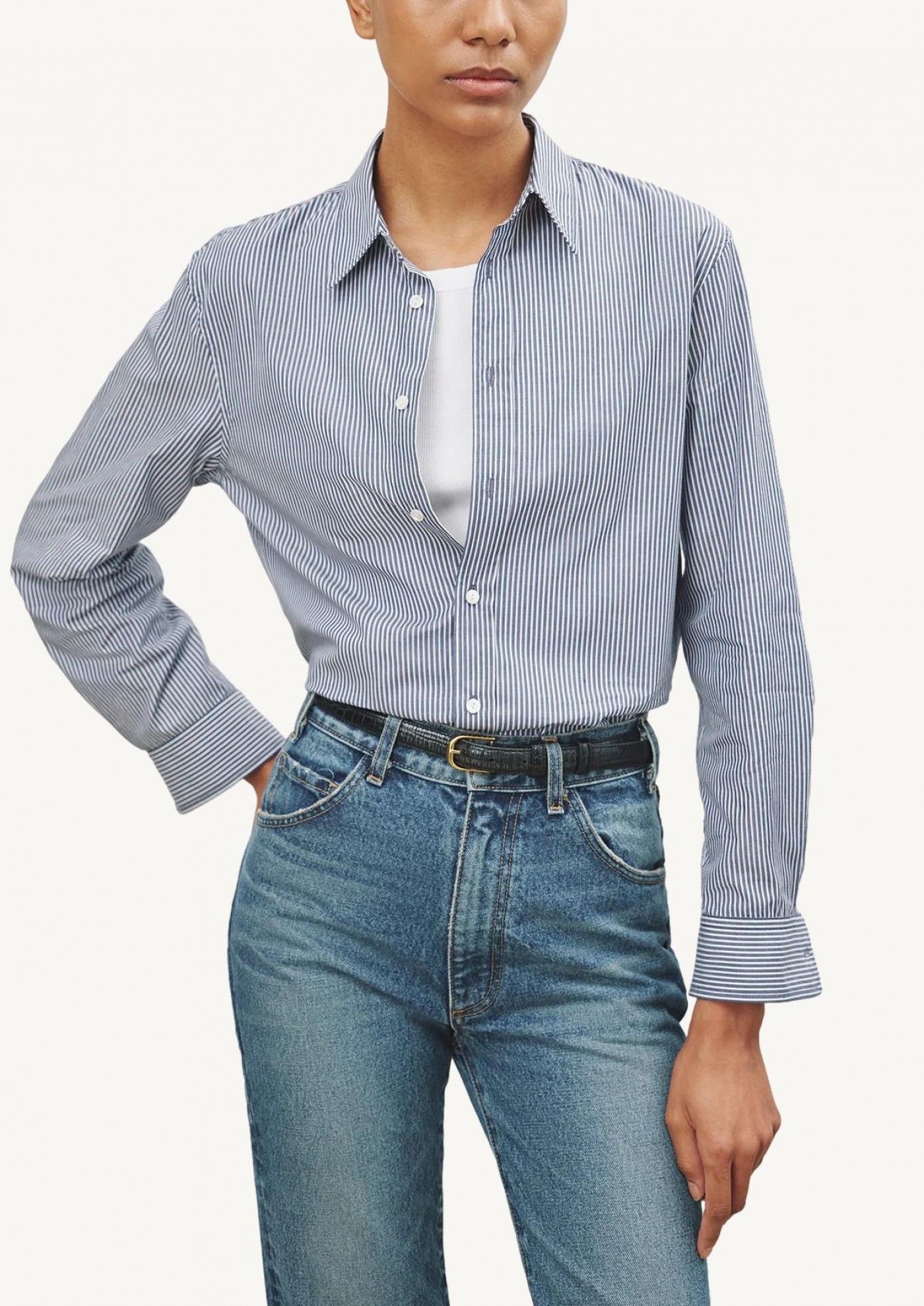 Raphael blue stripe shirt