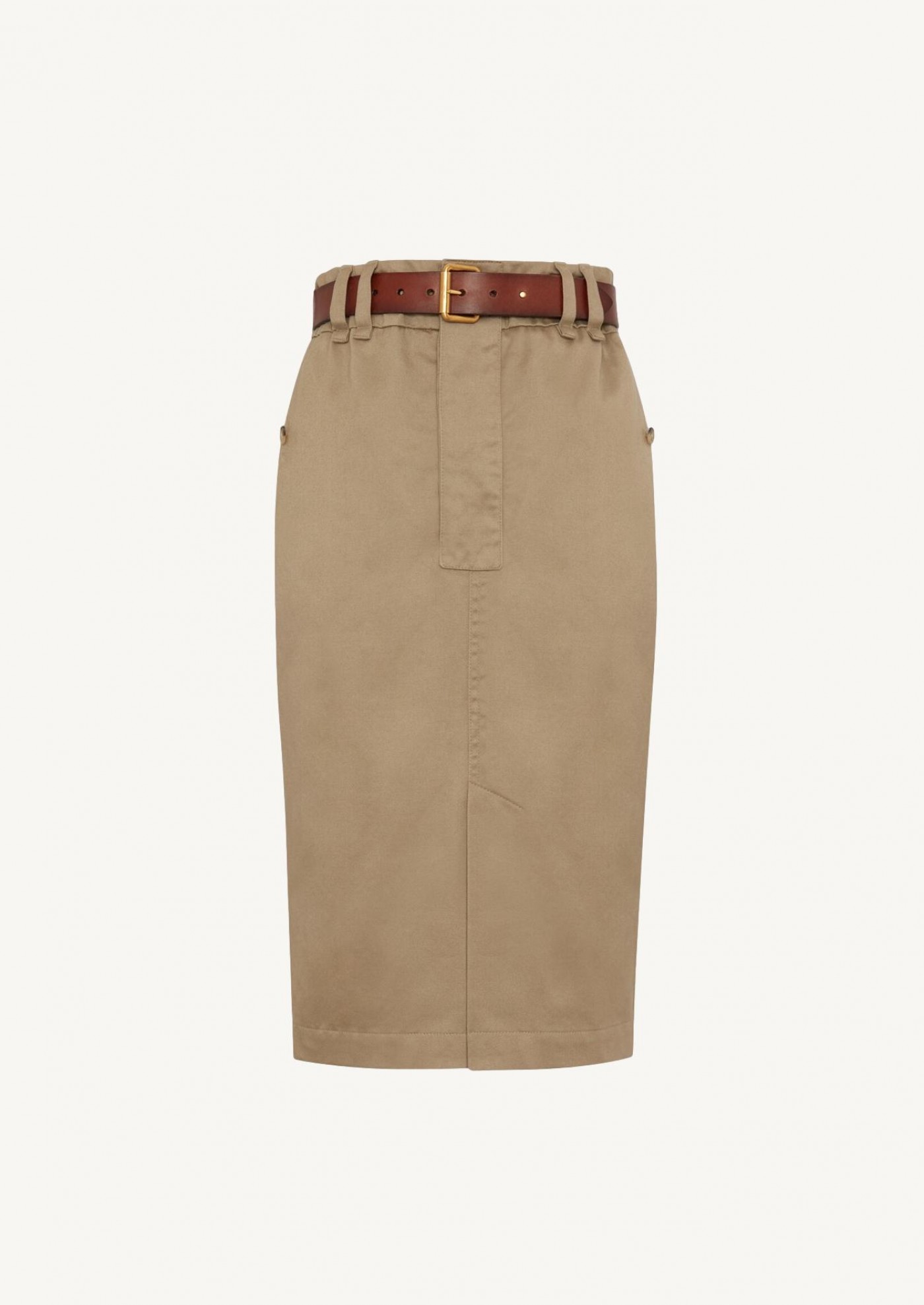 Pencil skirt in mastic cotton gabardine