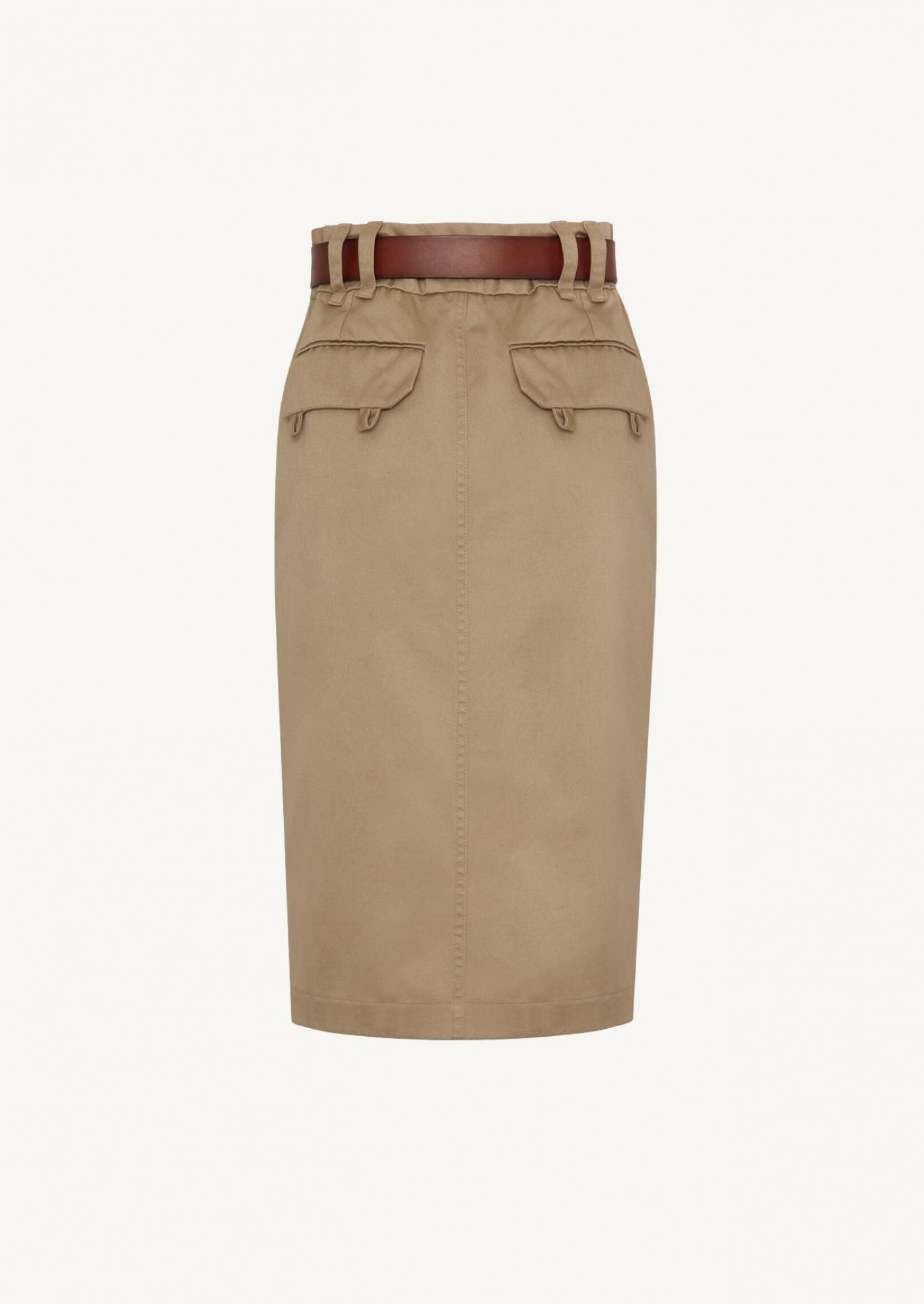 Pencil skirt in mastic cotton gabardine
