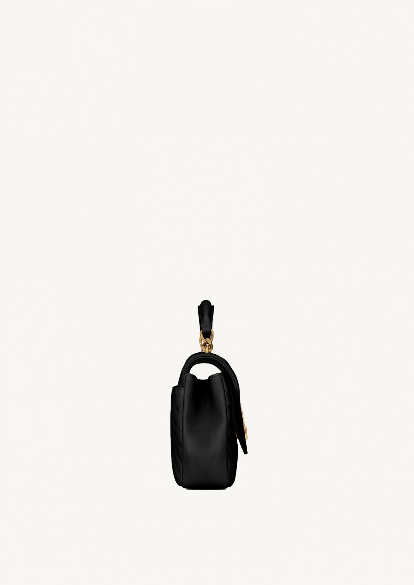 College medium en cuir matelasse noir Saint Laurent