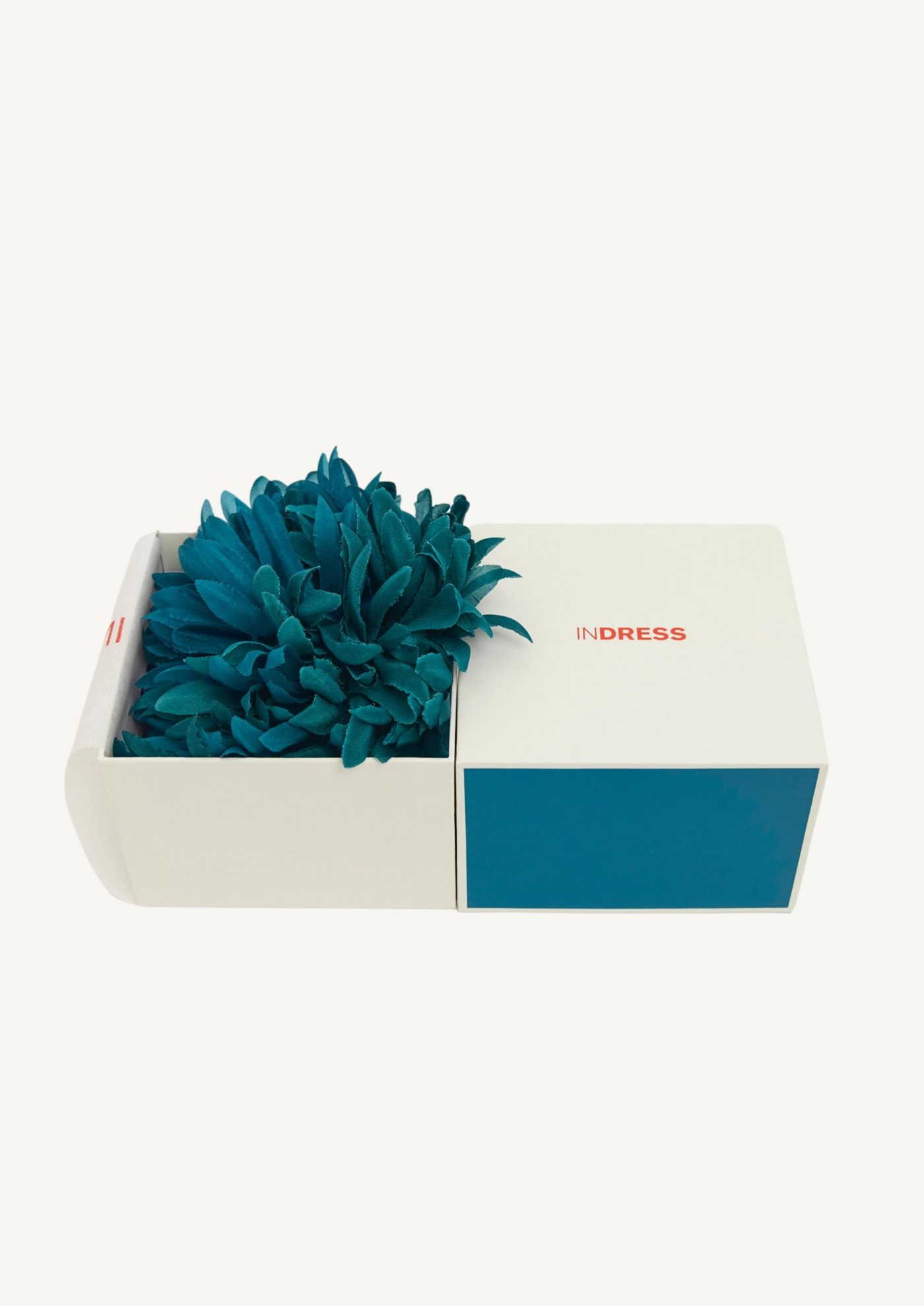 Broche roselle en soie recyclée emerald Indress