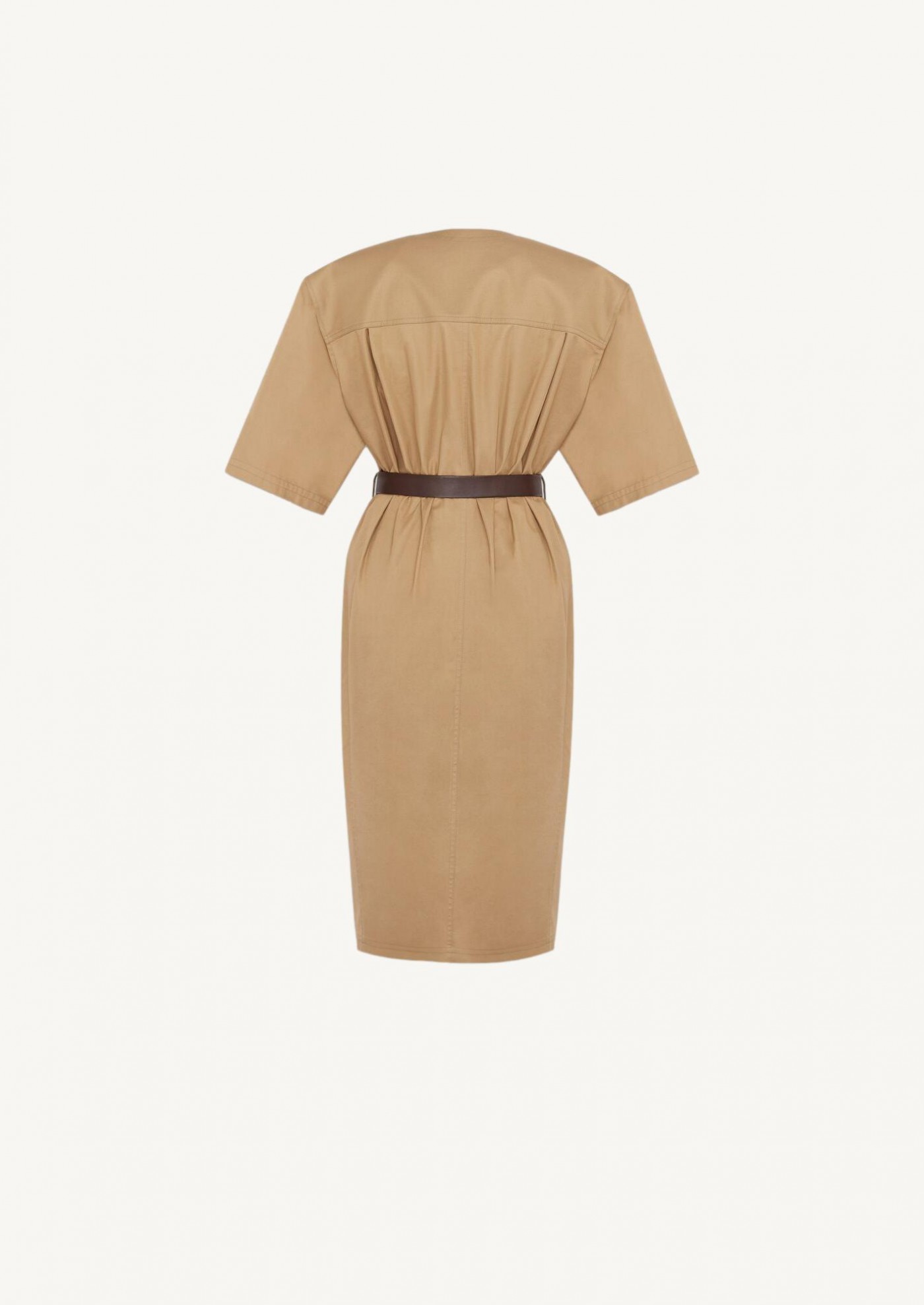 Beige cotton twill safari dress
