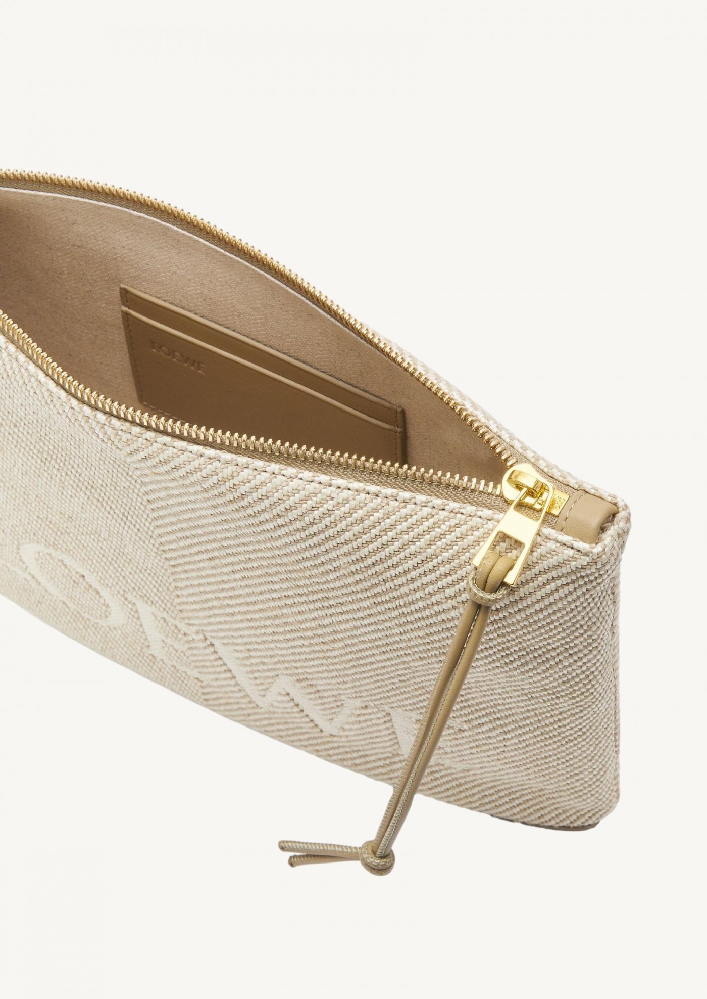 Oblong Pouch in LOEWE jacquard and ecru calf leather Loewe