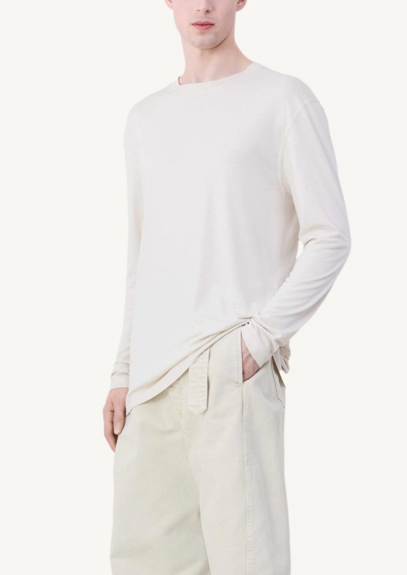 T-shirt à manches longues light cream Lemaire