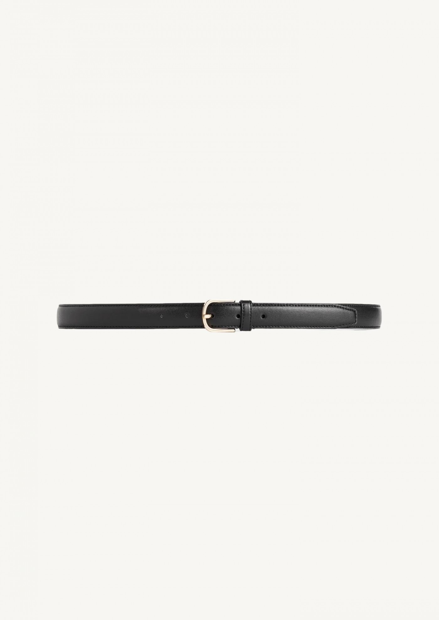 Slim trouser leather belt black