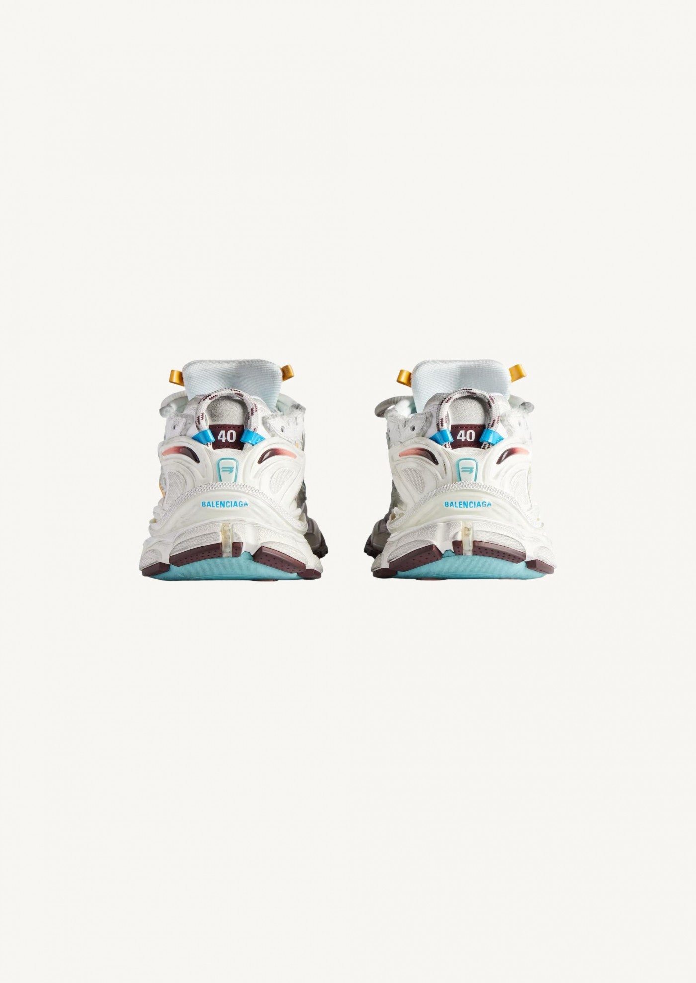 Sneaker runner pour femme en blanc jaune rose bleu Balenciaga