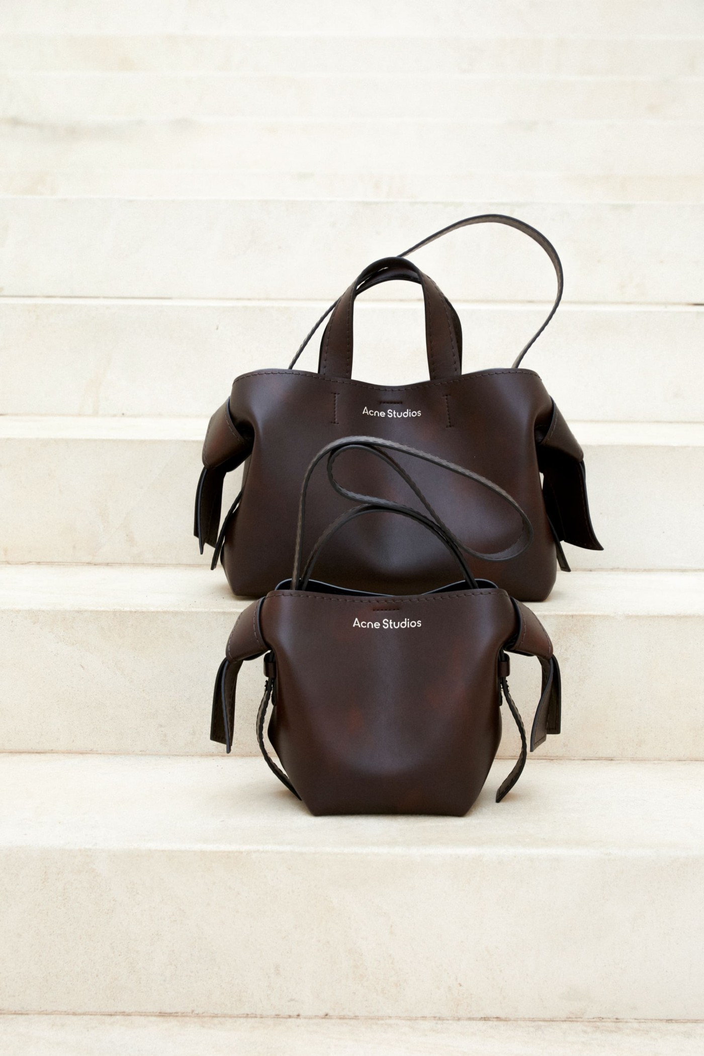 Mini shoulder bag musubi dark brown Acne Studios