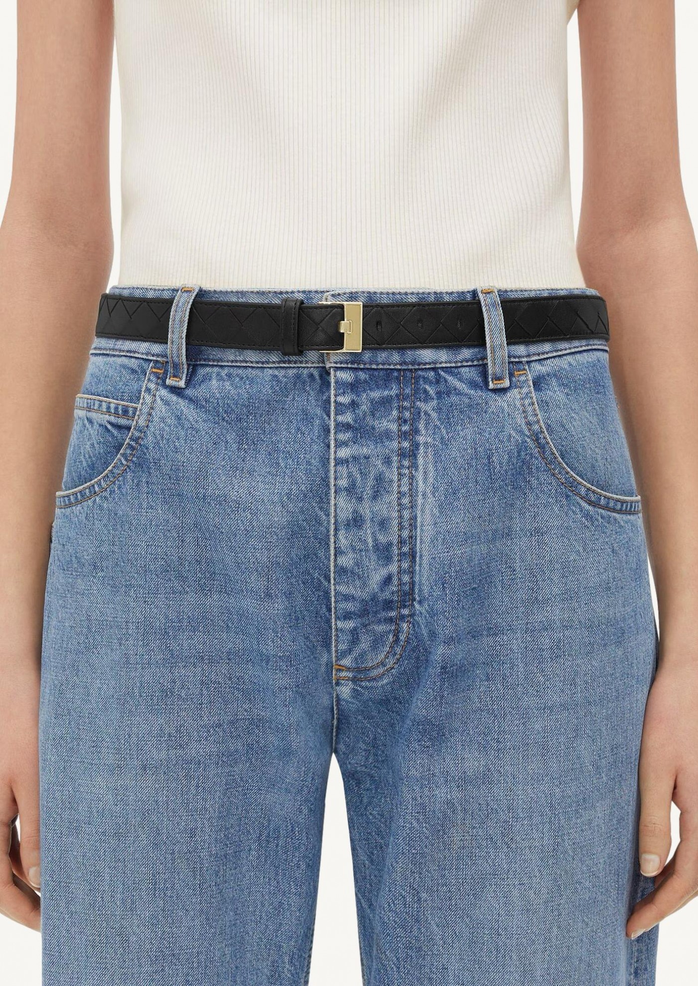 ベルト Bottega Veneta Black Watch belt in Intrecciato Bottega Veneta Black Watch belt in Intrecciato | REVERSIBLE