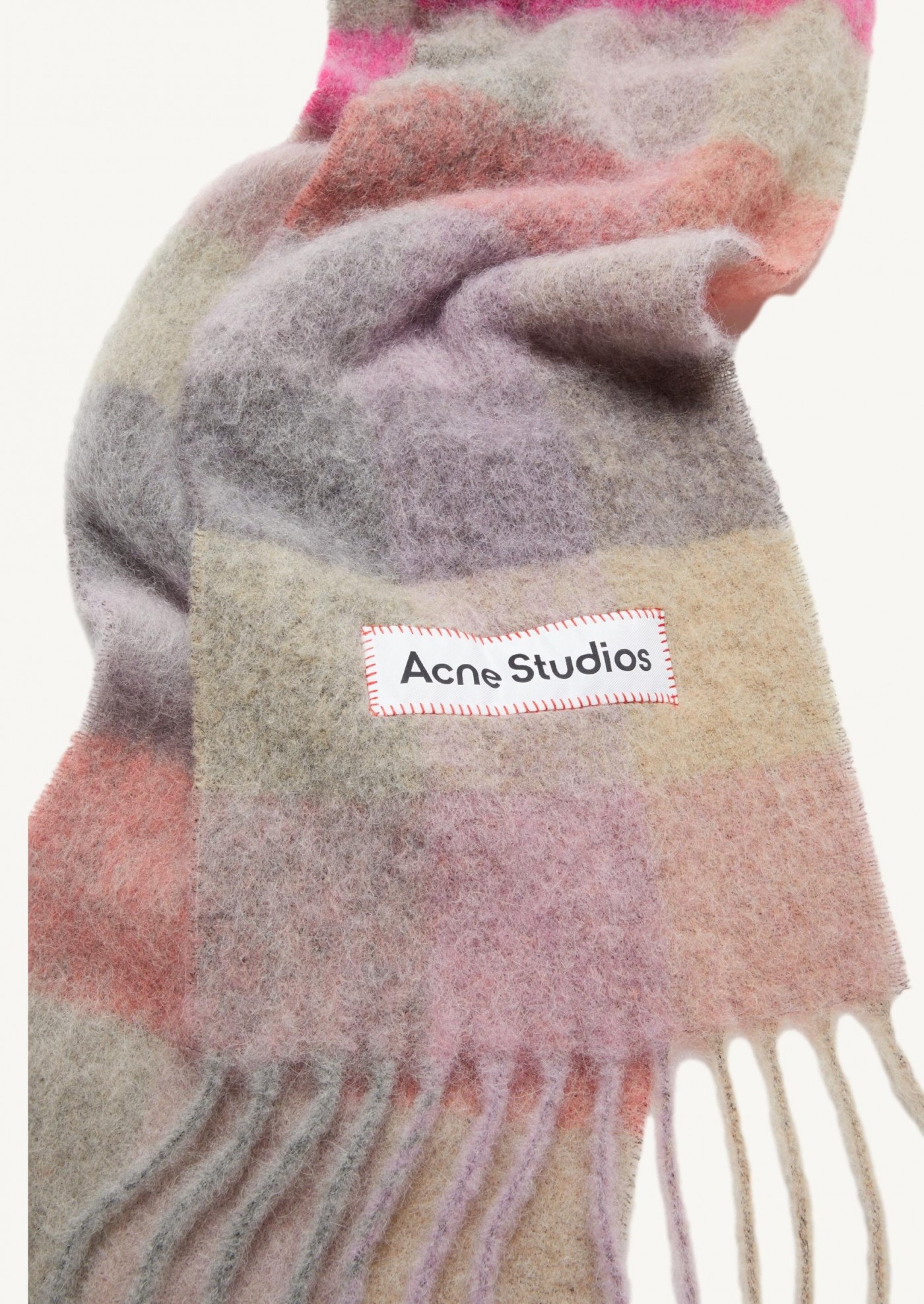 小物 Acne studios scarf ACNE STUDIOS Fringed checked knitted scarf | THE OUTNET