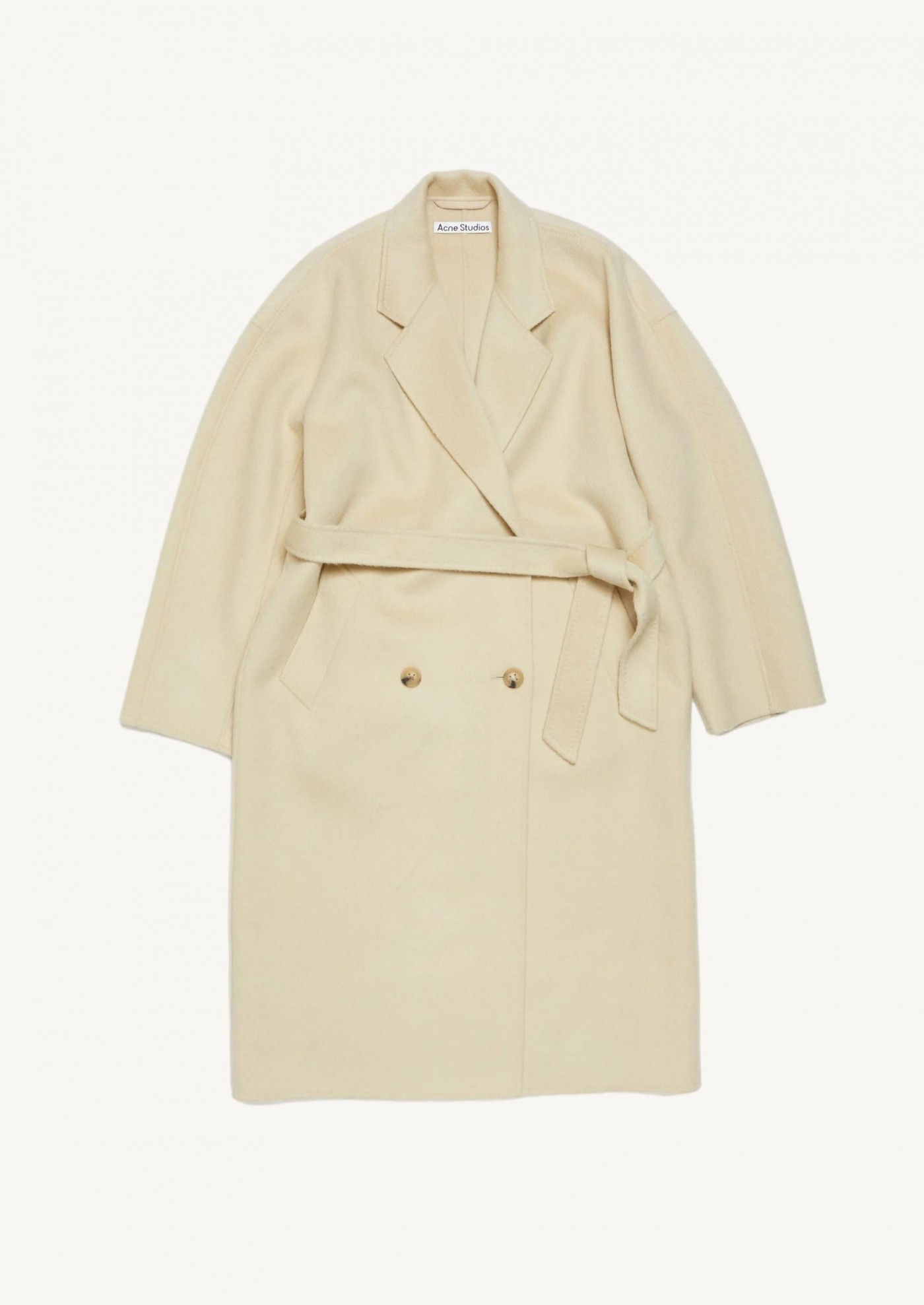 Manteau en laine croise beige Acne Studios