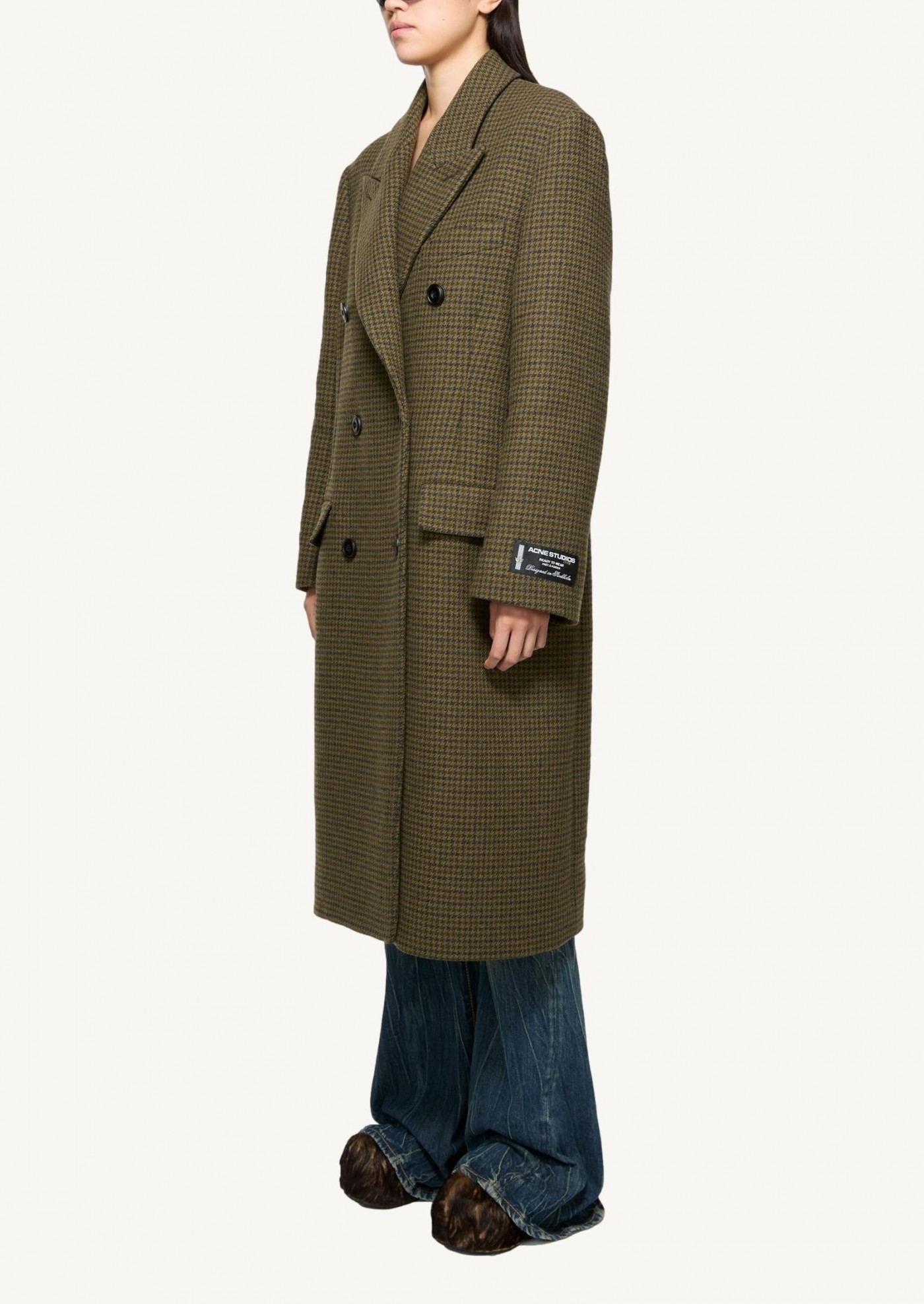 Manteau en laine croisé kaki Acne Studios Manteau en laine croisé kaki Acne Studios