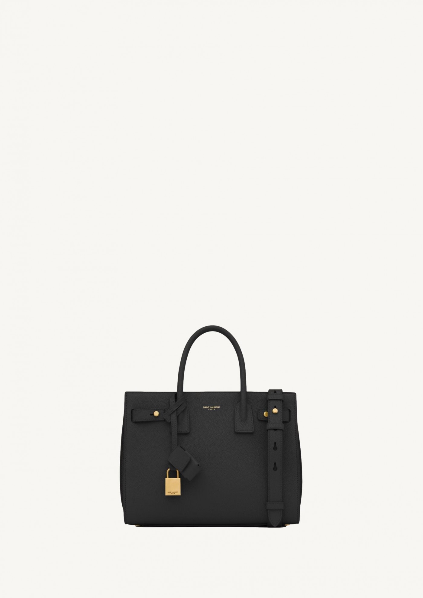 Soft day bag in baby black grained leather Saint Laurent