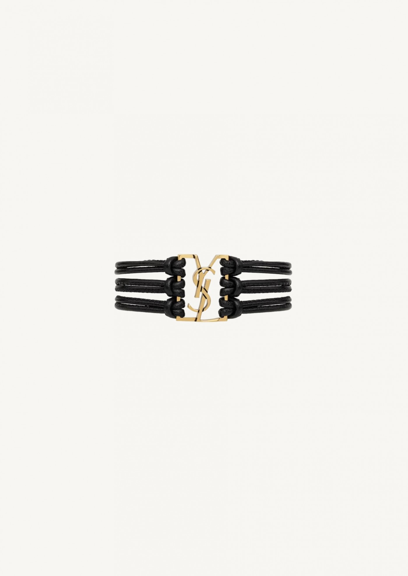 Bracelet babylone corde en cuir noir