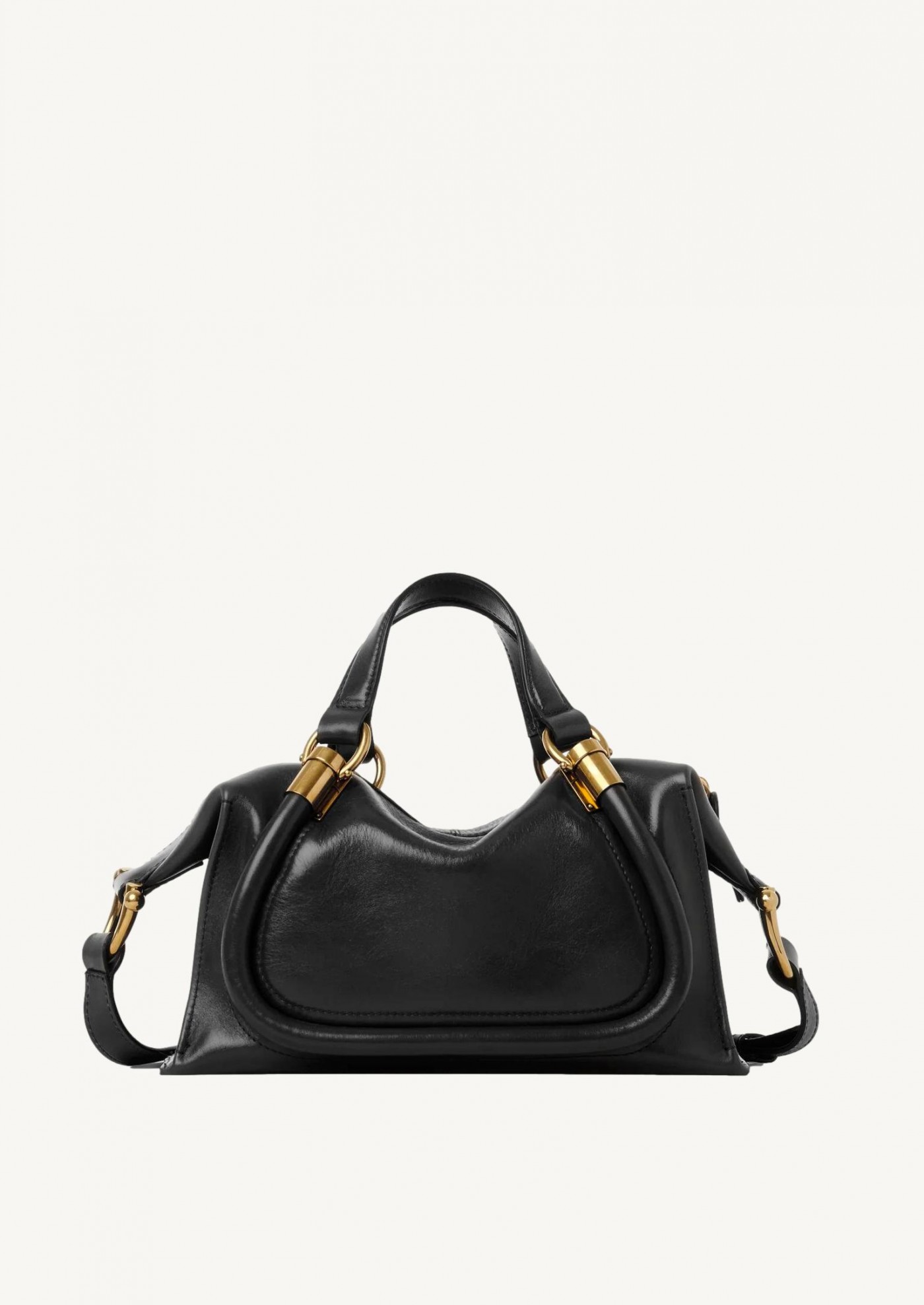 Small paraty 24 bag in shiny black leather Chloe