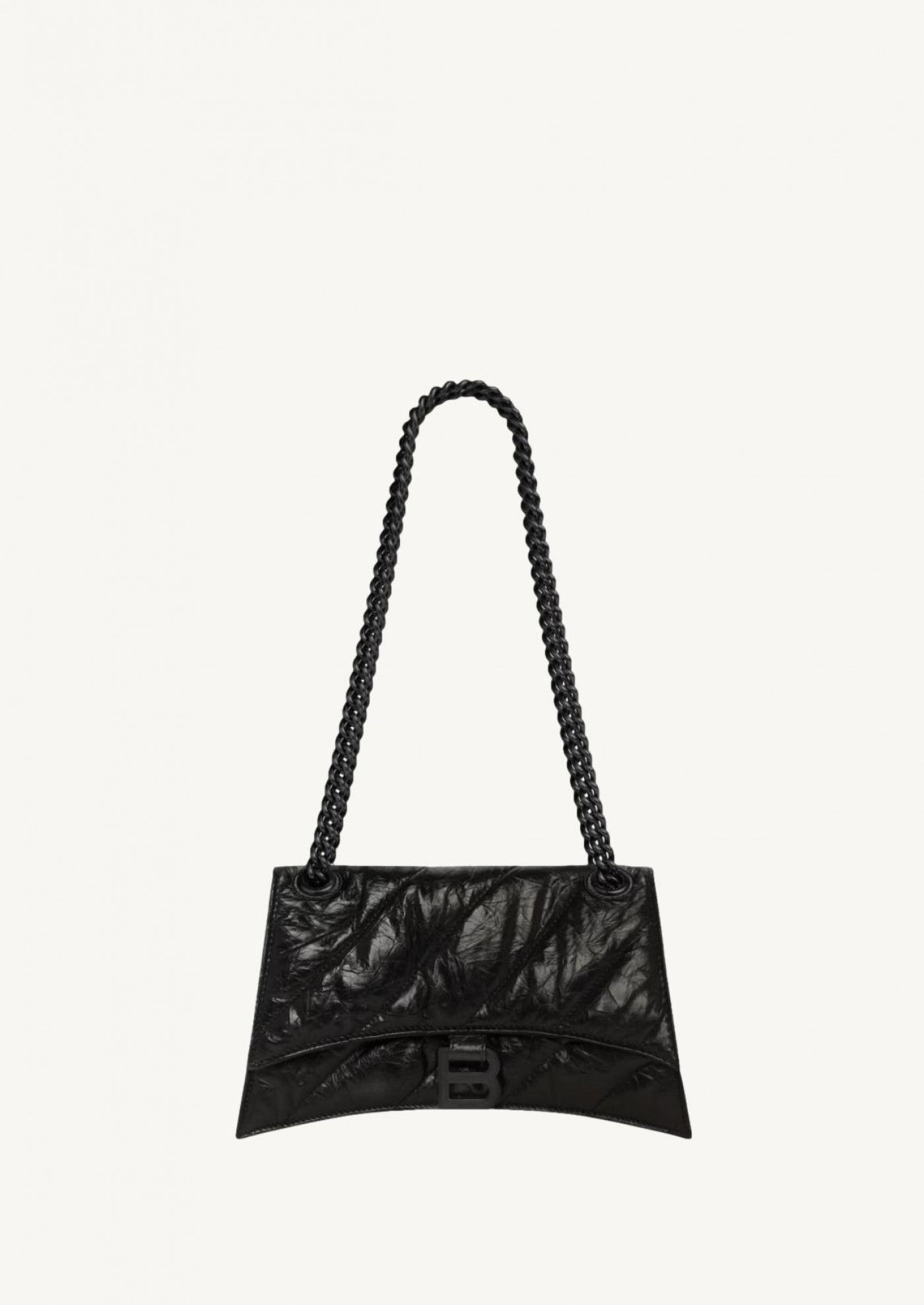 Balenciaga small chain crush bag quilted in black Balenciaga