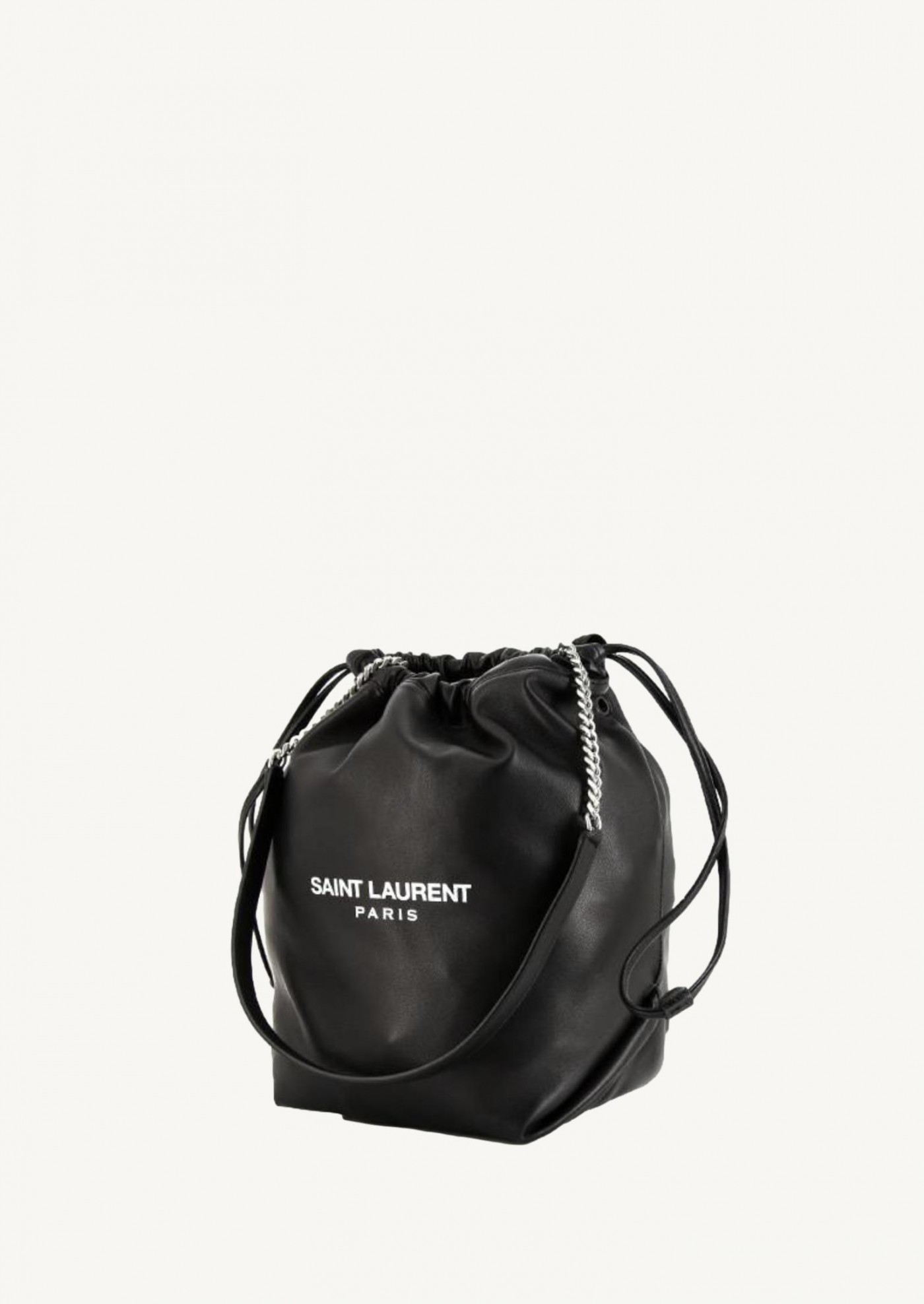 Sac Teddy pochon Saint Laurent en cuir noir Saint Laurent