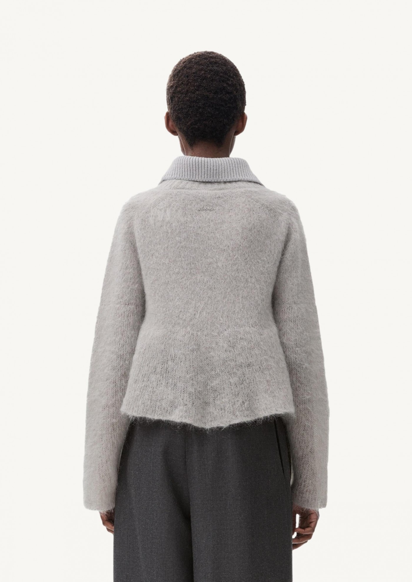 Polo sweater in grey mohair blend - Loewe Polo sweater in grey mohair blend - Loewe