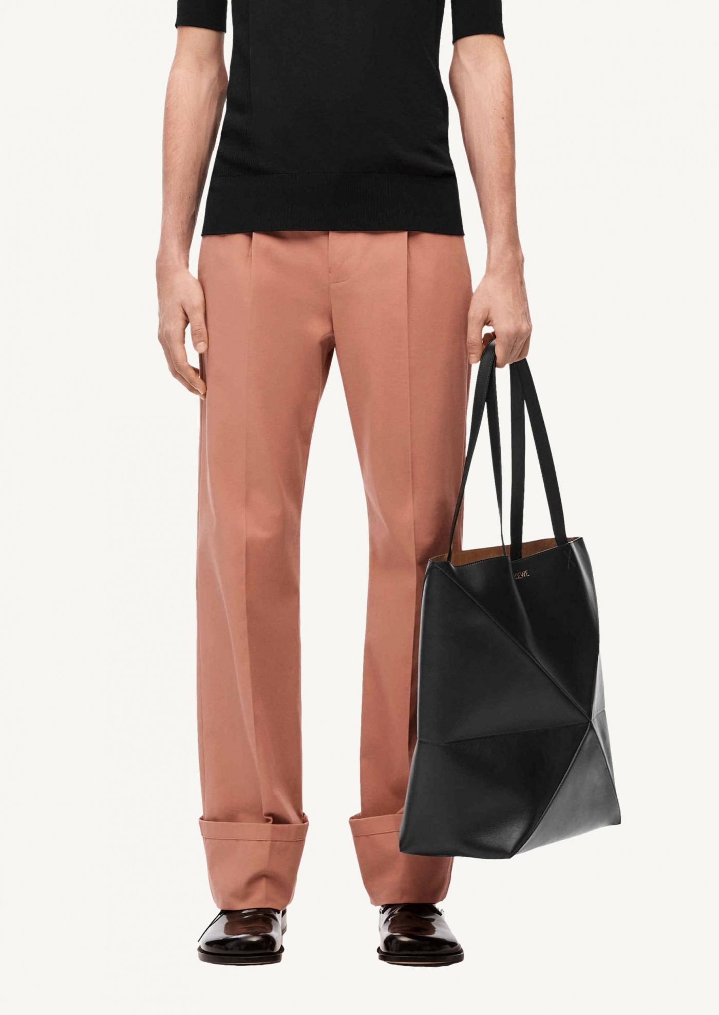 Puzzle Fold Tote XL en cuir de veau brillant noir Loewe Puzzle Fold Tote XL en cuir de veau brillant noir Loewe