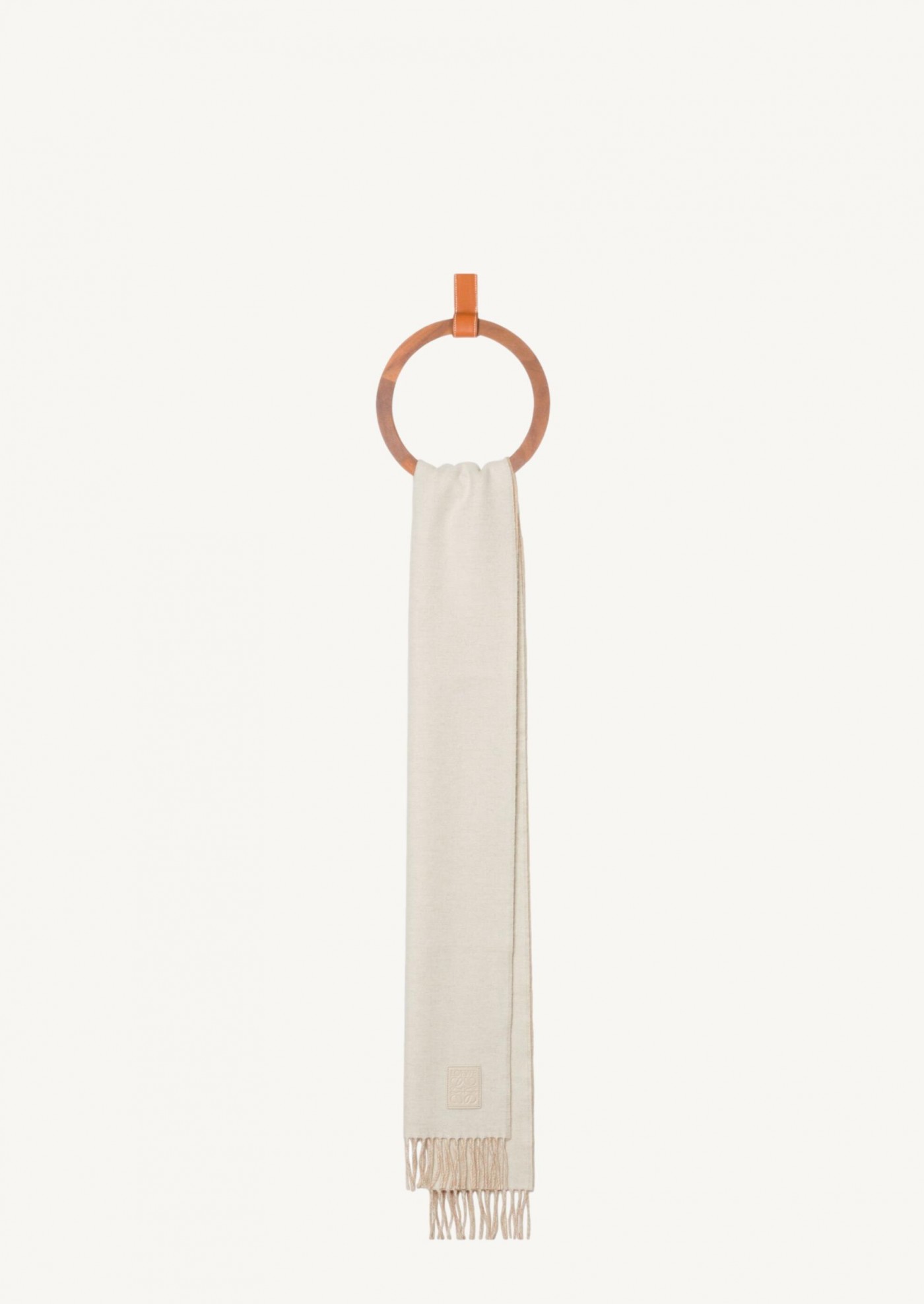 Ivory/sand wool and cashmere scarf