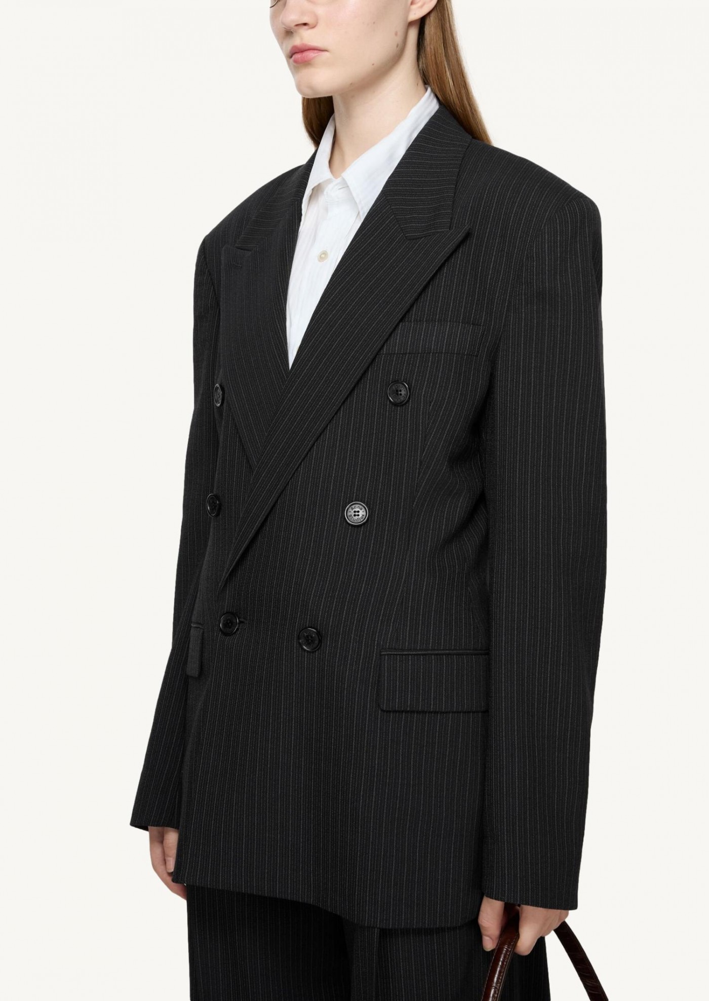 Double-breasted pinstripe jacket black Acne Studios Double-breasted pinstripe jacket black Acne Studios