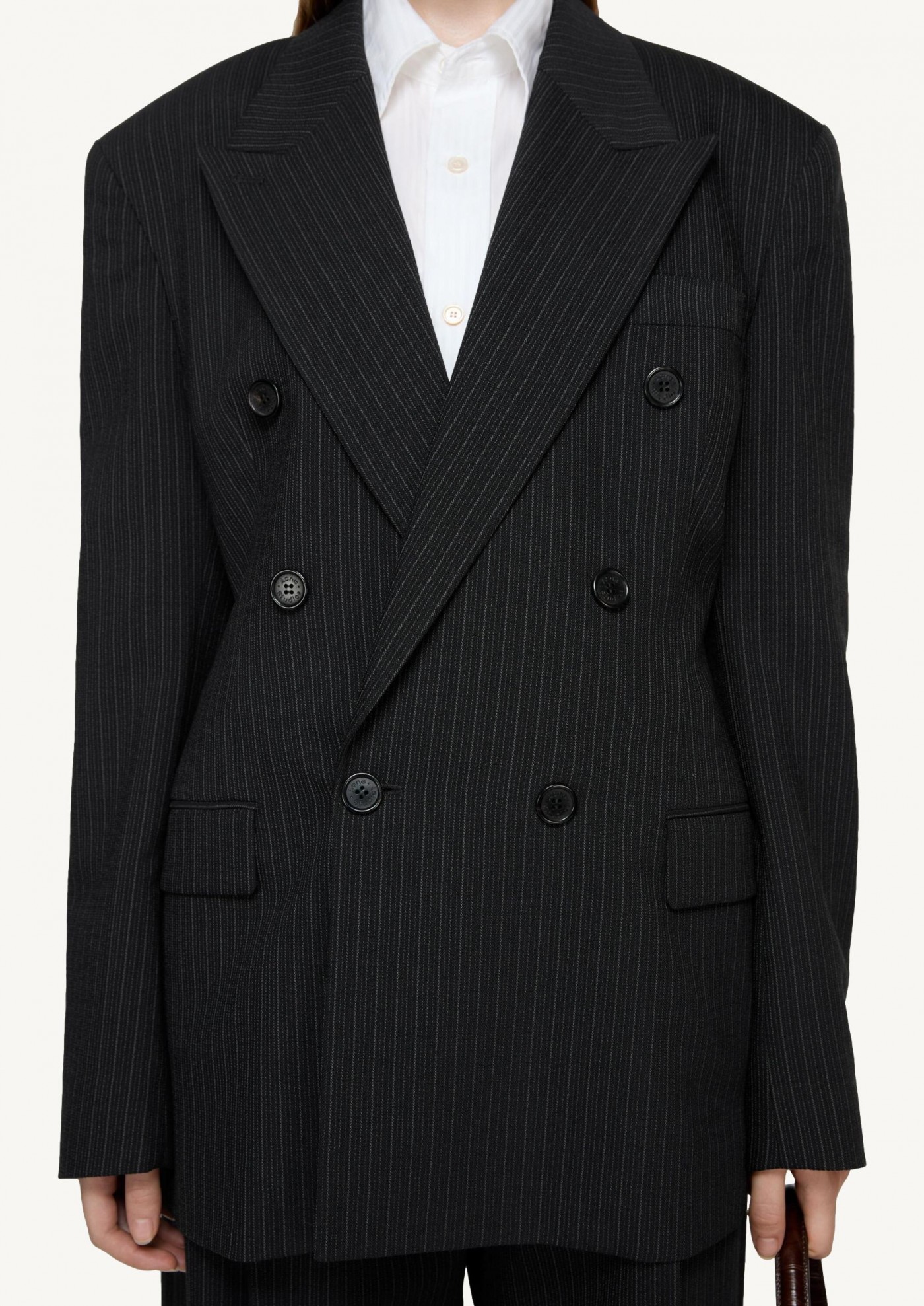 Double-breasted pinstripe jacket black Acne Studios Double-breasted pinstripe jacket black Acne Studios