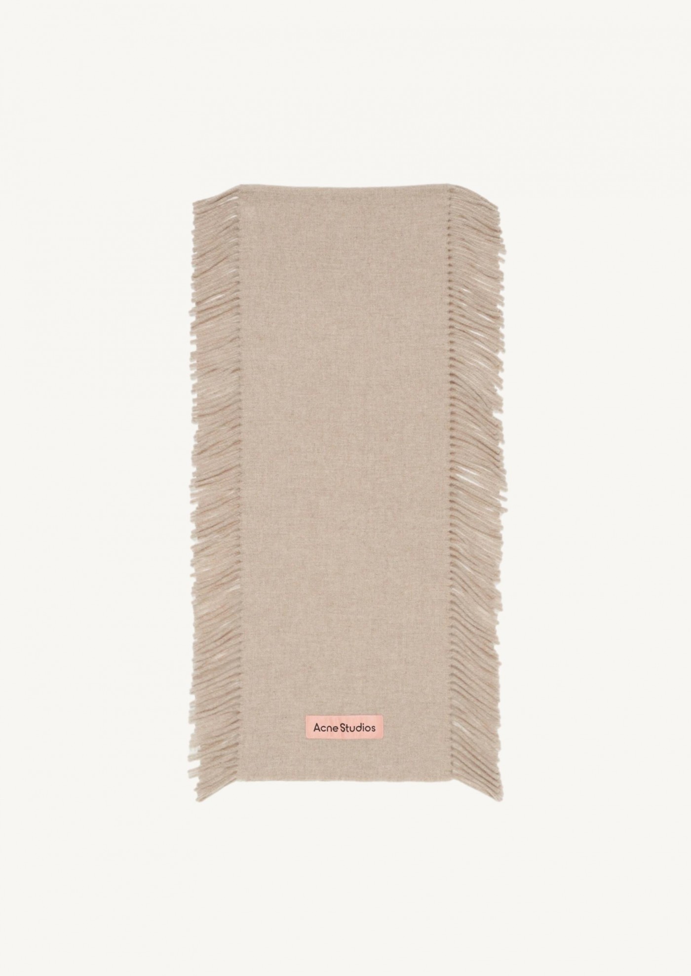 Fringe wool scarf oatmeal