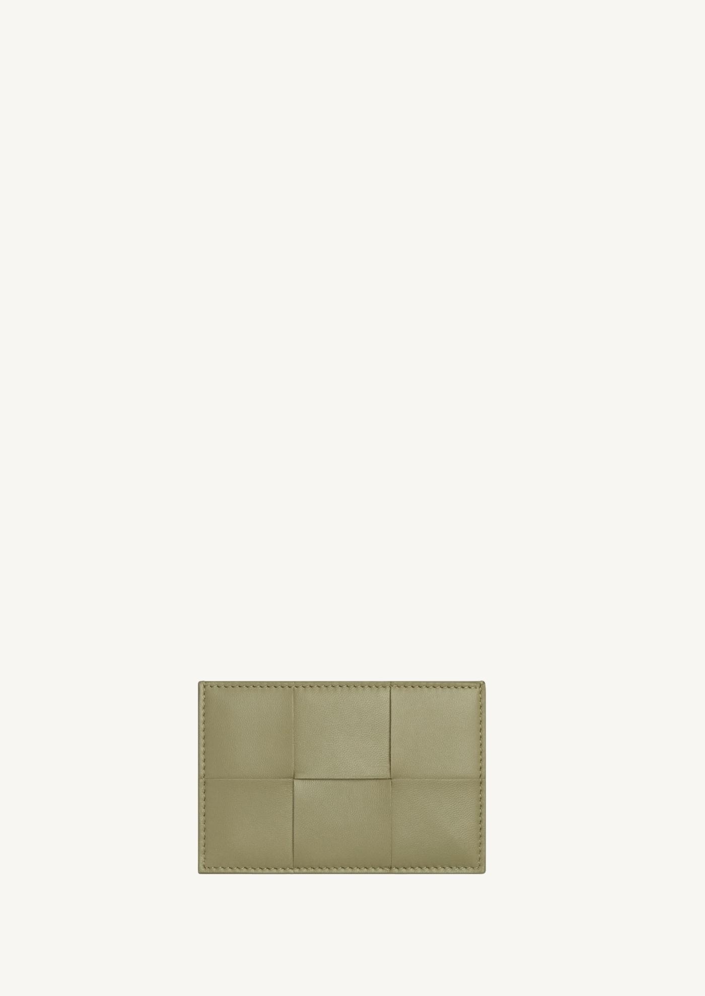 Intreccio leather card case tavertine