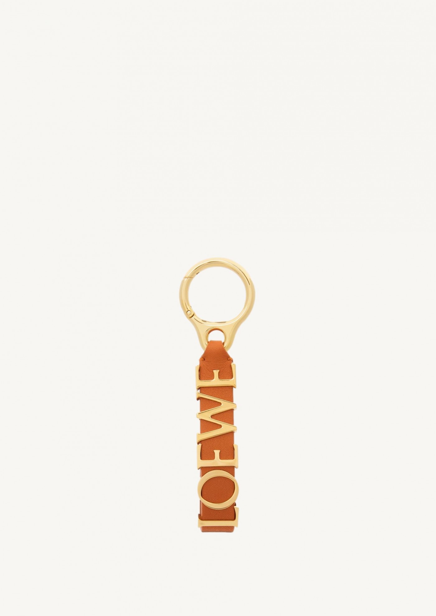 LOEWE Bold key ring in classic orange calf leather