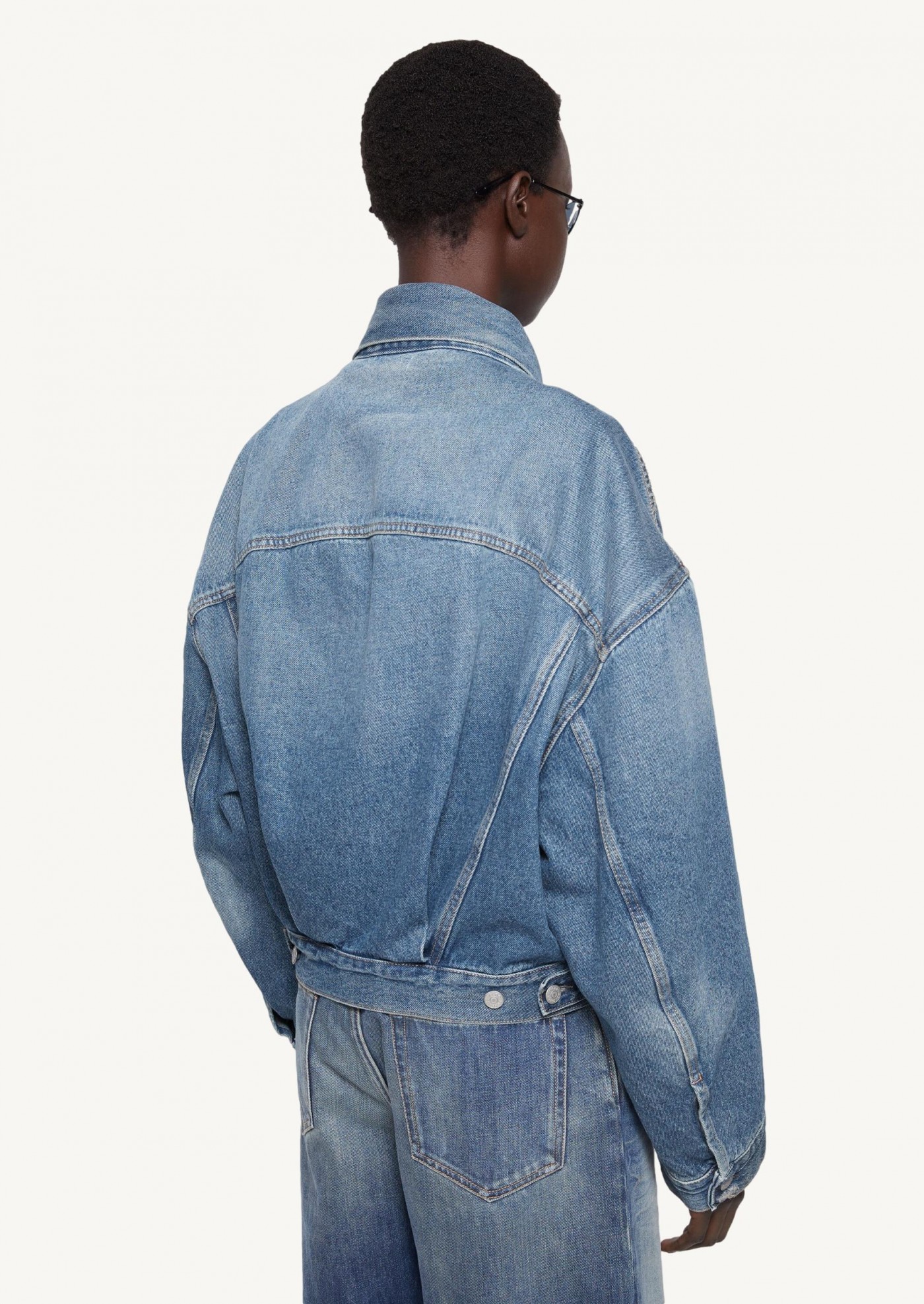 Veste en jean à coupe raccourcie décontractée bleu Acne Studios Veste en jean à coupe raccourcie décontractée bleu Acne Studios