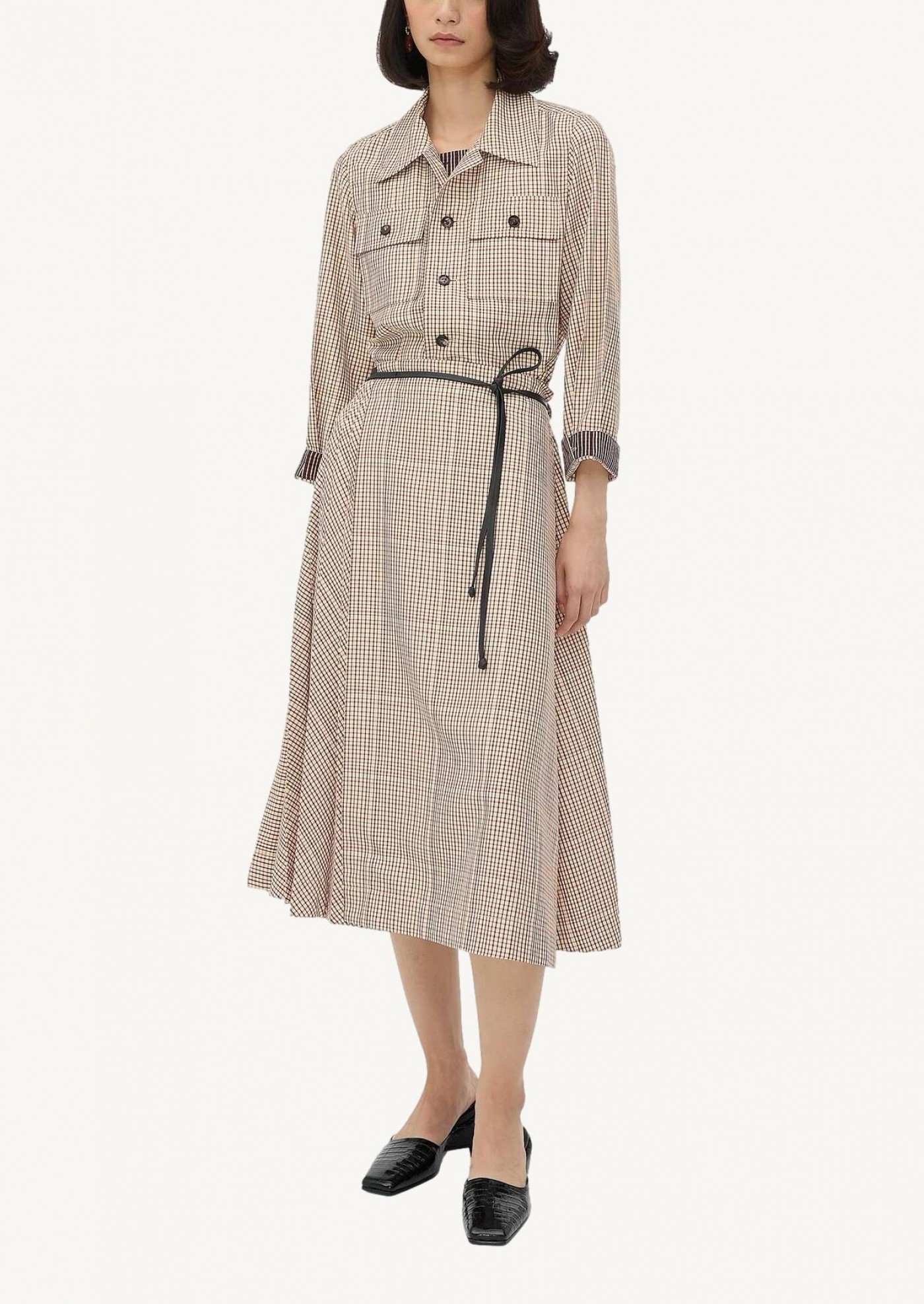 Checked viscose skirt