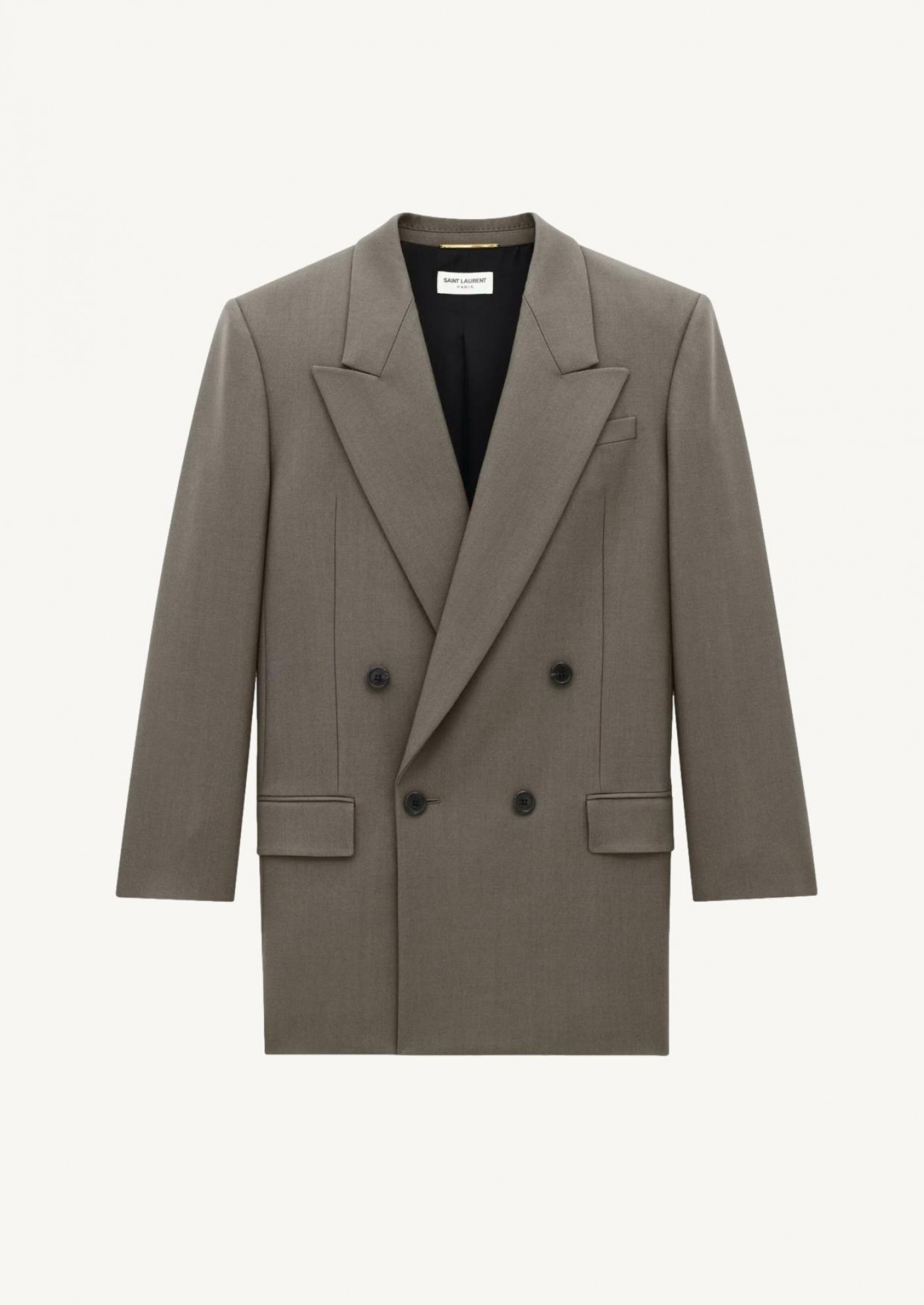 Jacket in grey wool gabardine - Saint Laurent