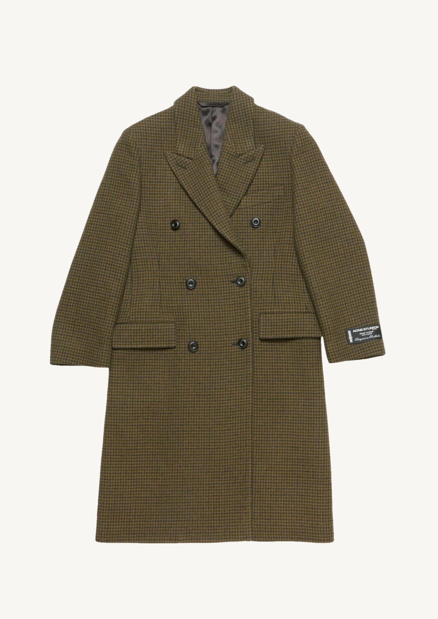 Manteau en laine croisé kaki