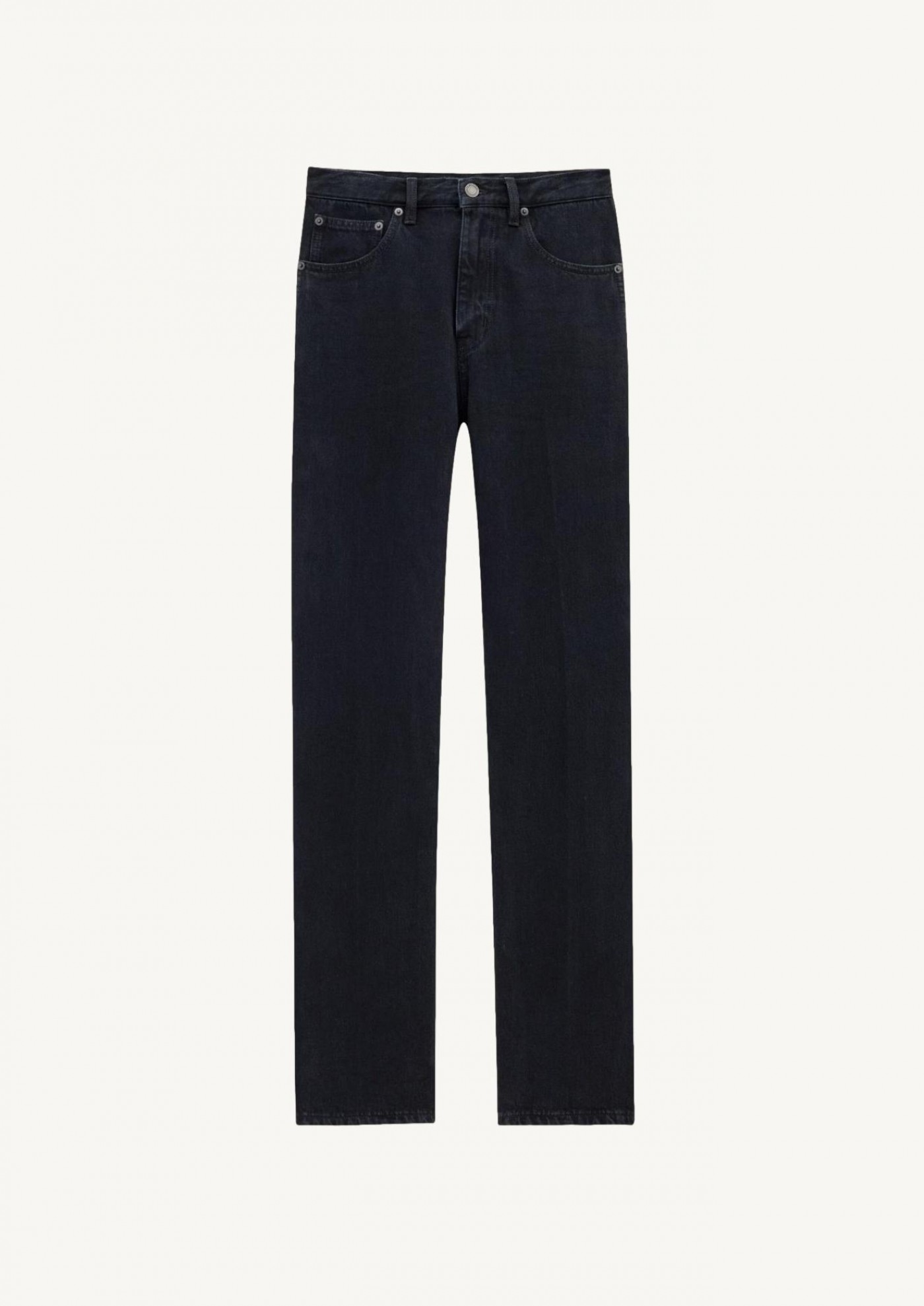 Straight jeans in carbon black denim