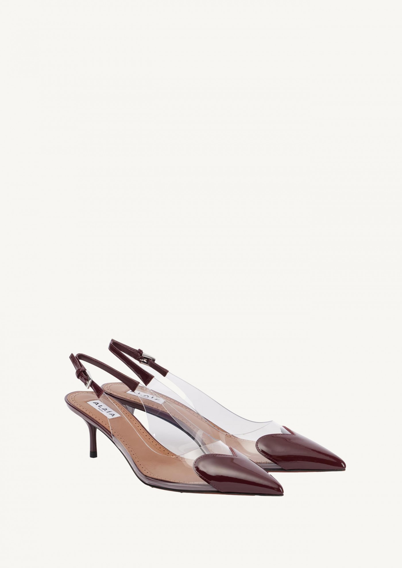 Escarpin le cœur en cuir verni rouge