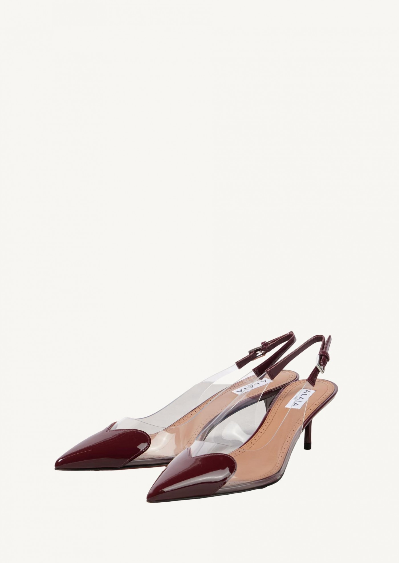 【ALAIA直営店】ESCARPIN LE COEUR EN CUIR VERNI Escarpin le cœur en cuir verni rouge - Alaïa